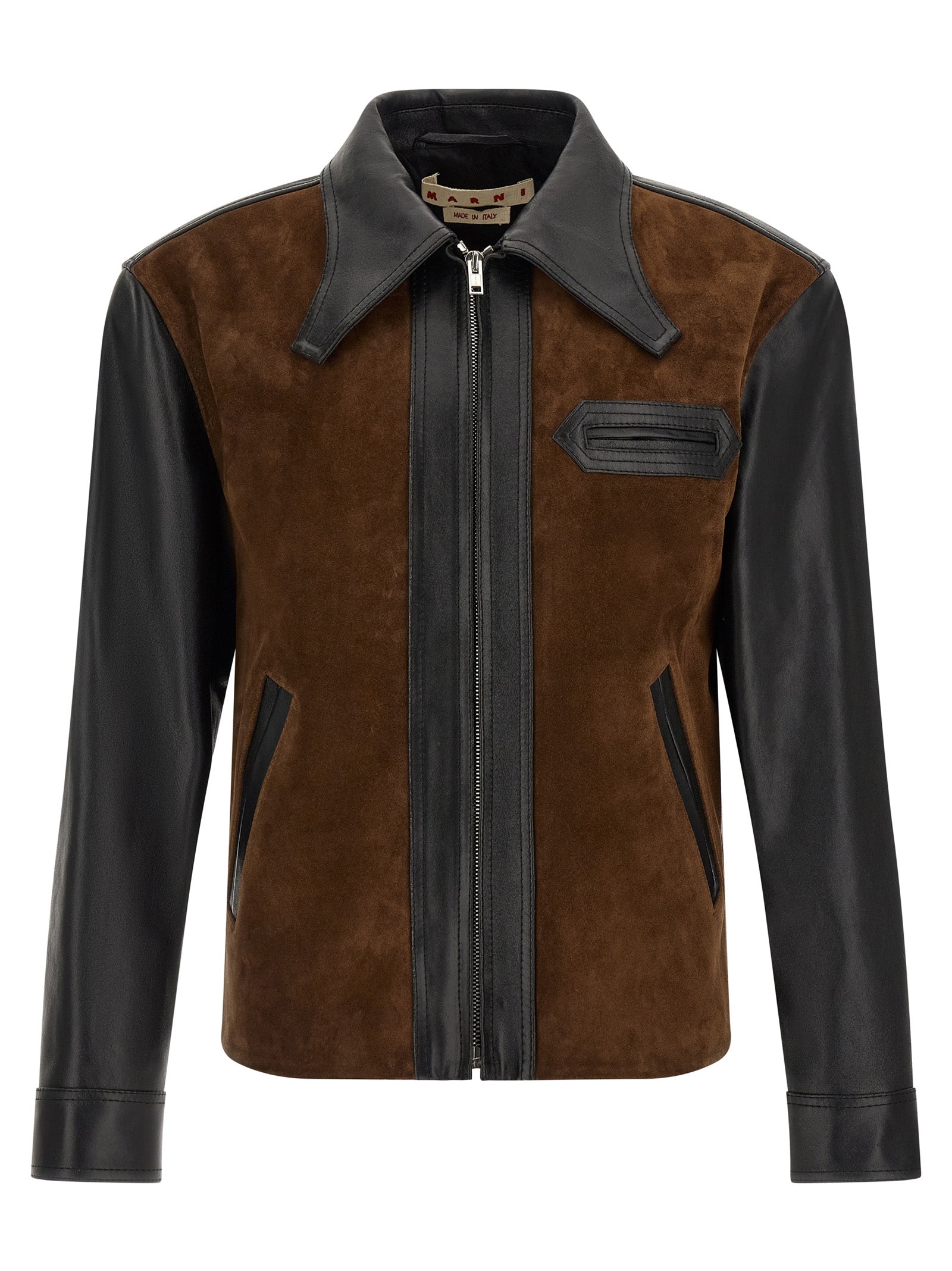 Multicolor Calfskin Leather Jacket