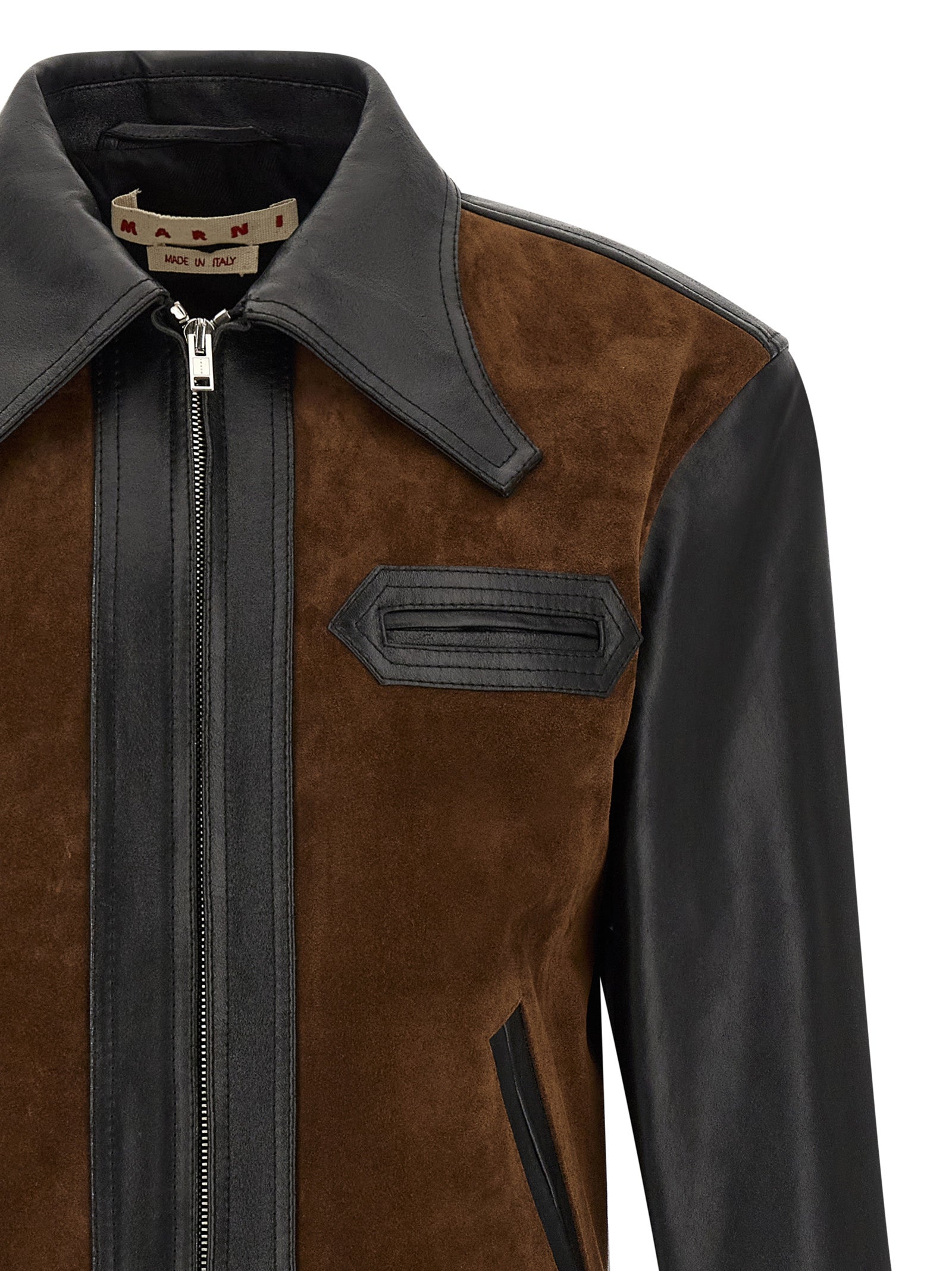 Multicolor Calfskin Leather Jacket