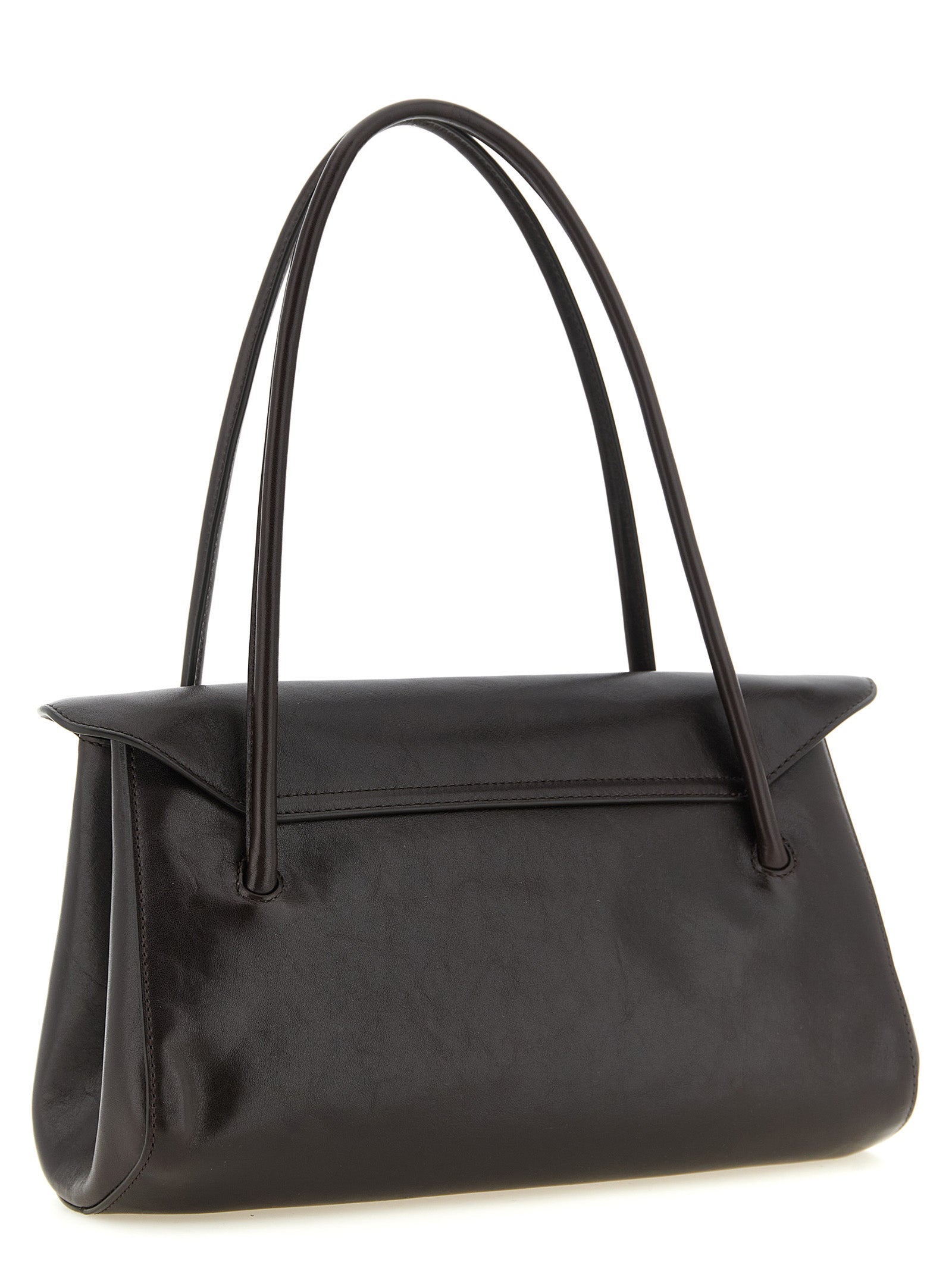 Brown Calfskin Shoulder Bag