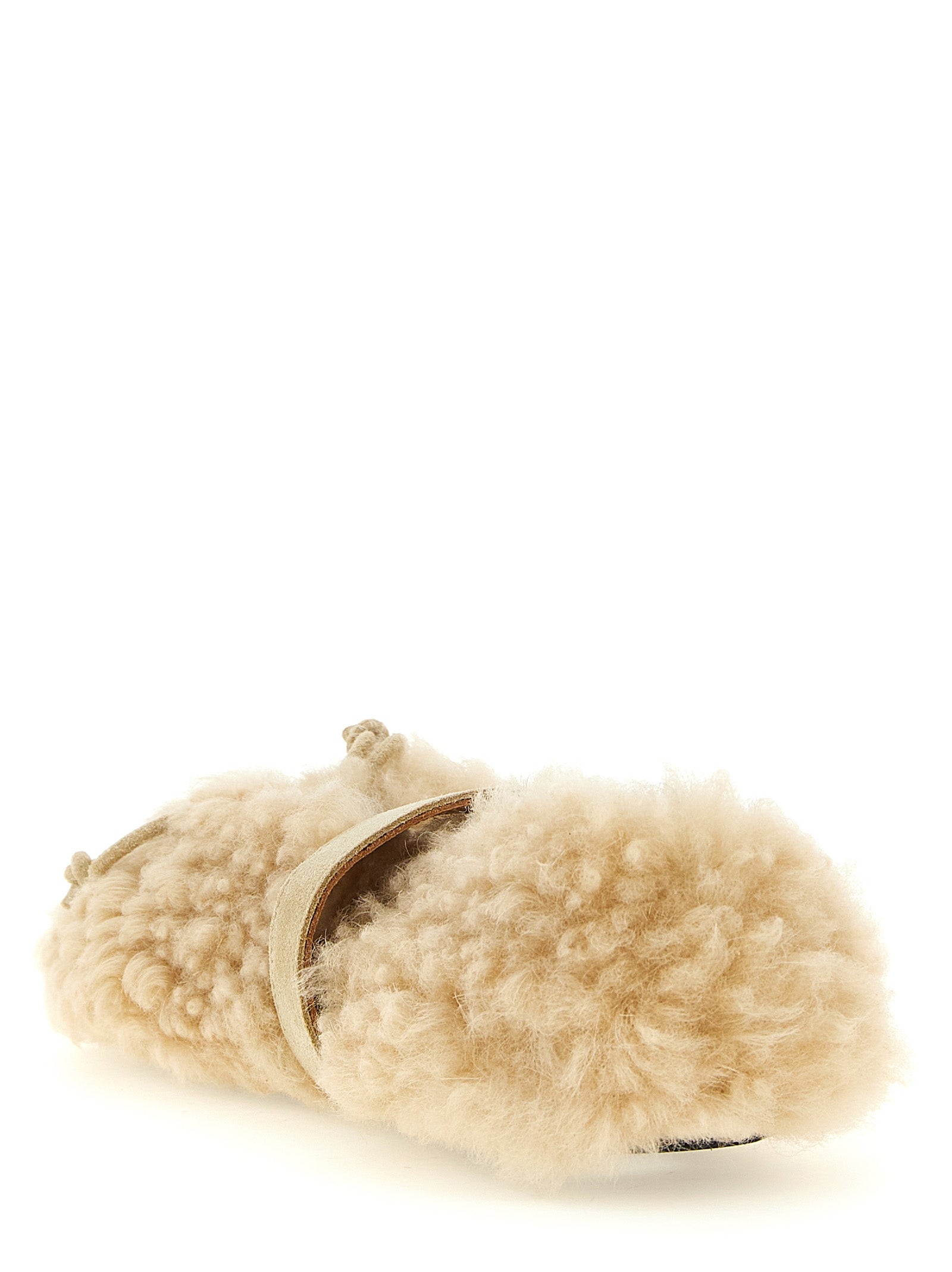 Beige Lambskin Ballet Flats