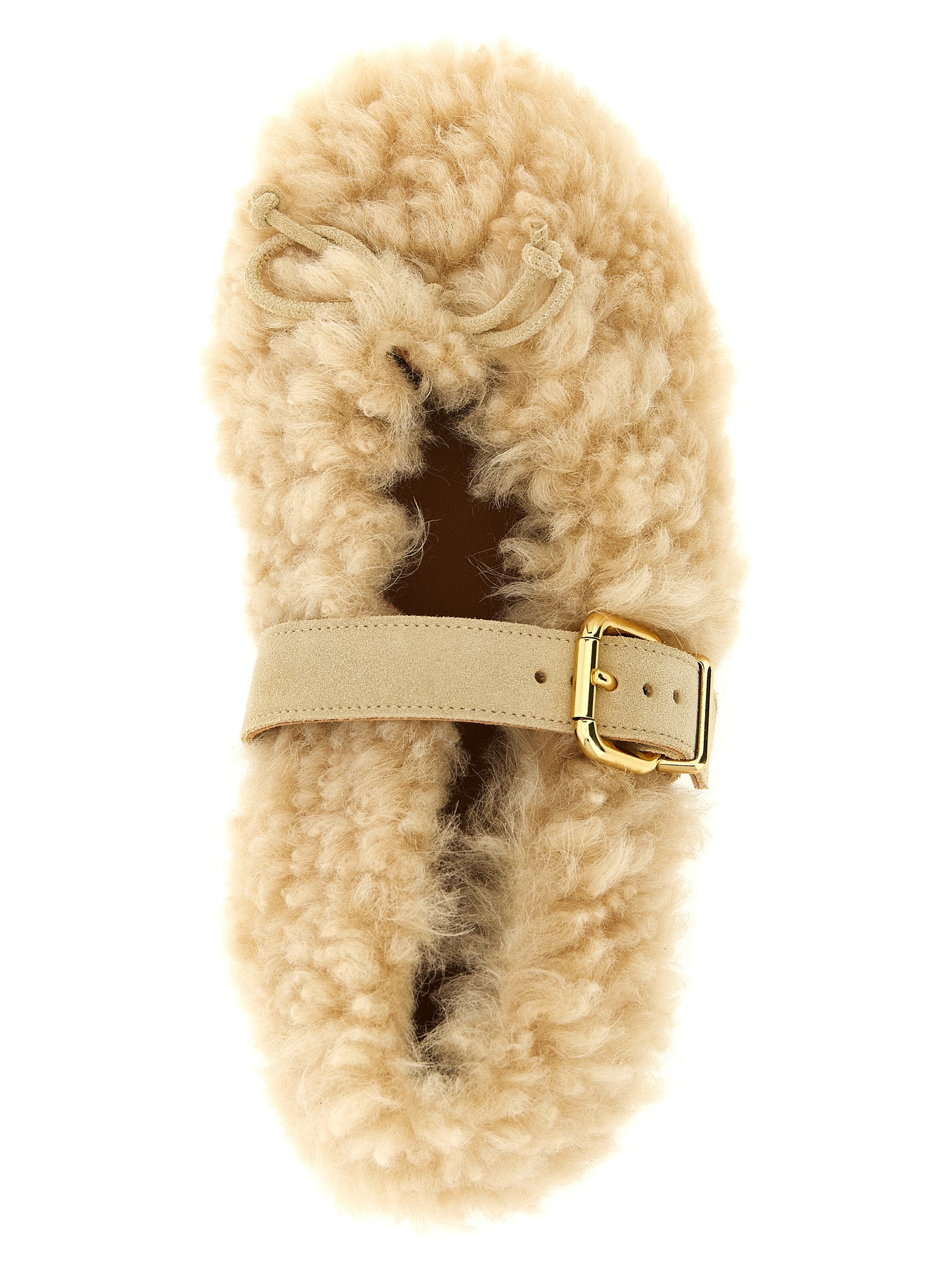Beige Lambskin Ballet Flats