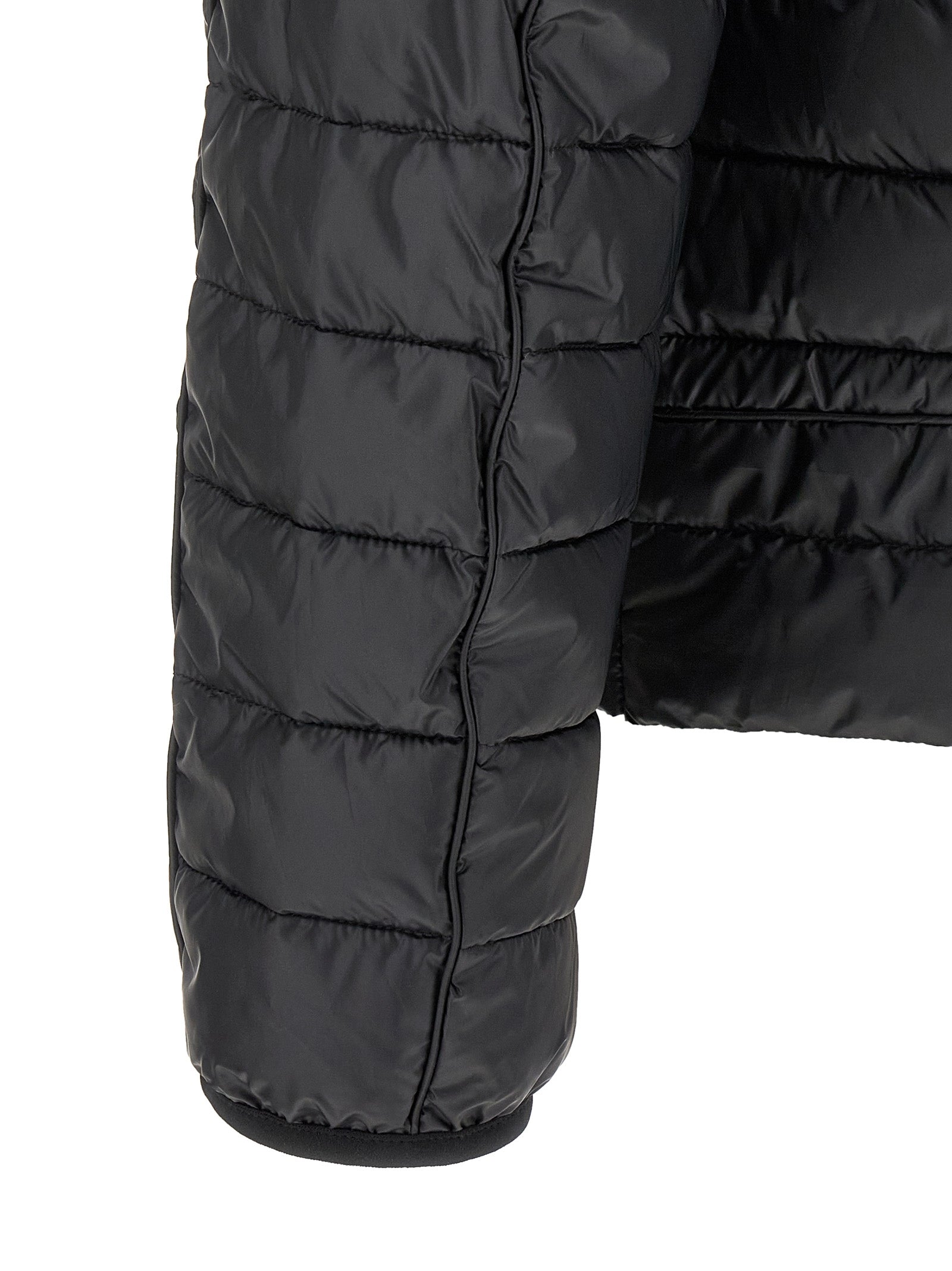 Black Polyester Full-Length Jacket