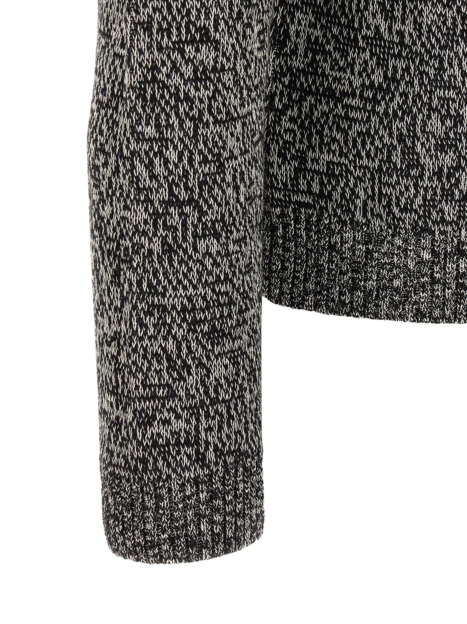 Bicolor Virgin Wool Cardigan