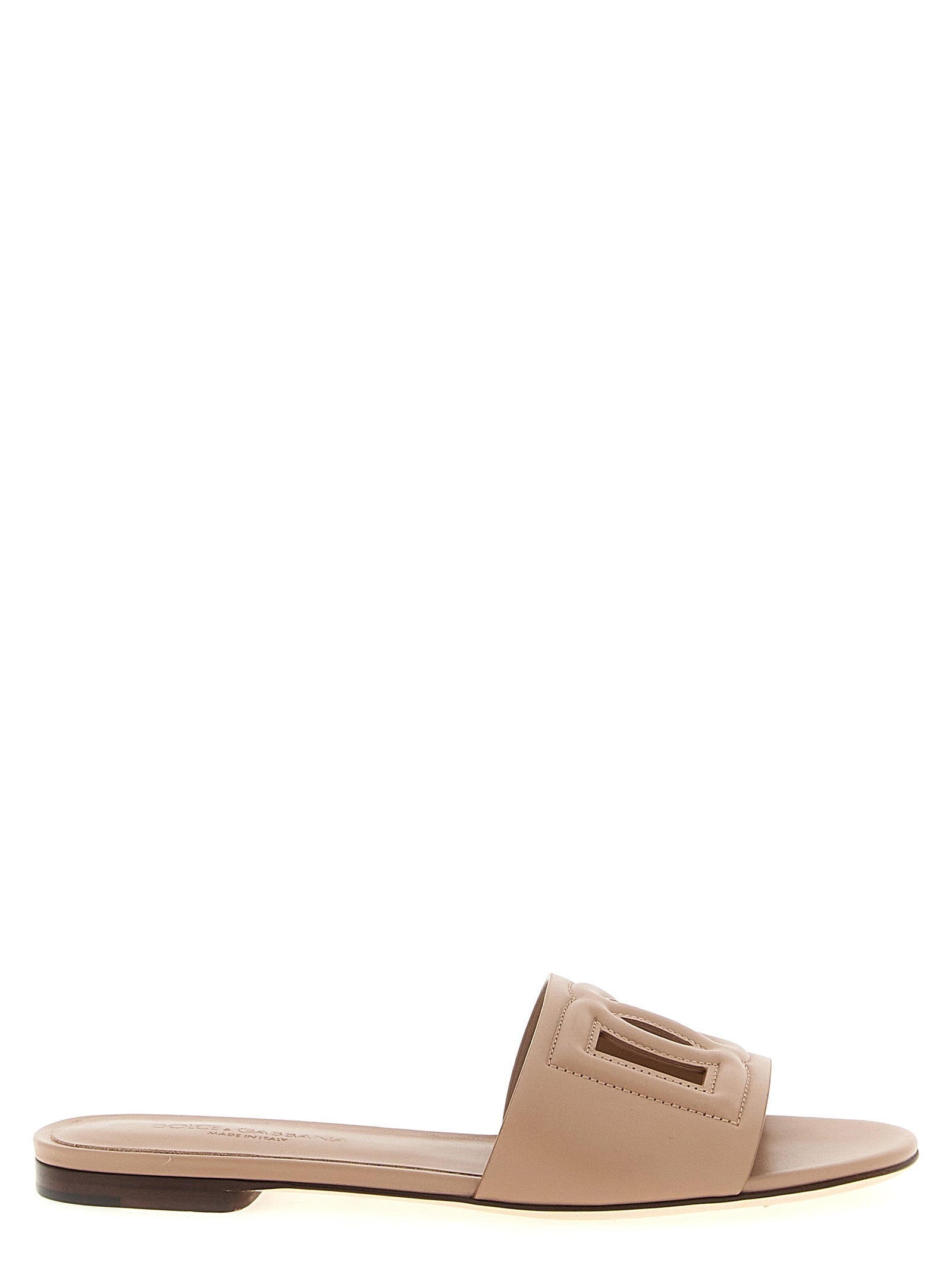 Beige Calfskin Slides
