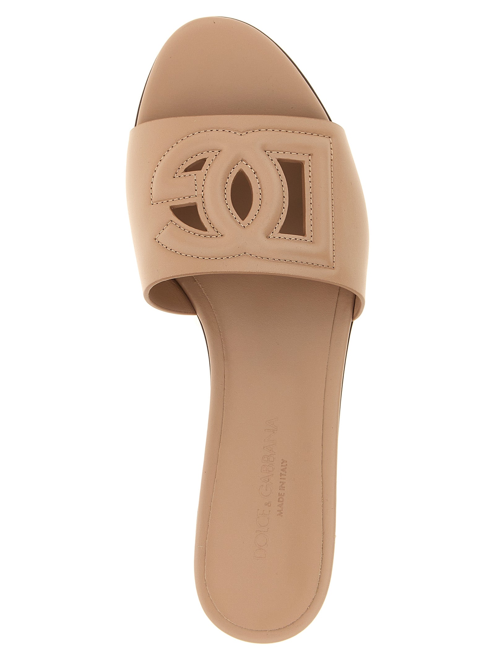 Beige Calfskin Slides