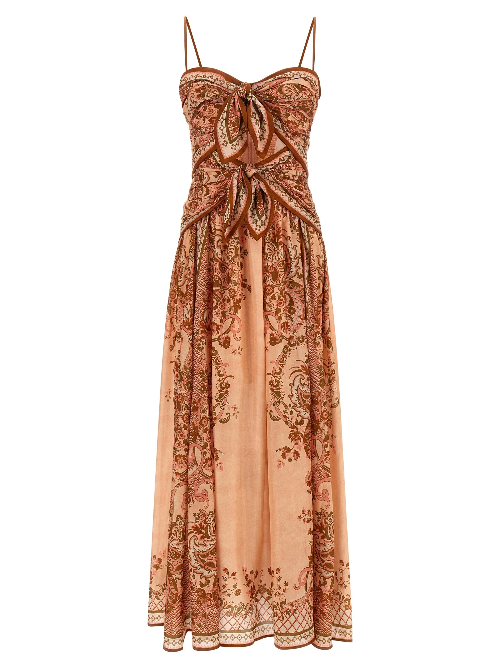 Multicolor Silk Midi Dress