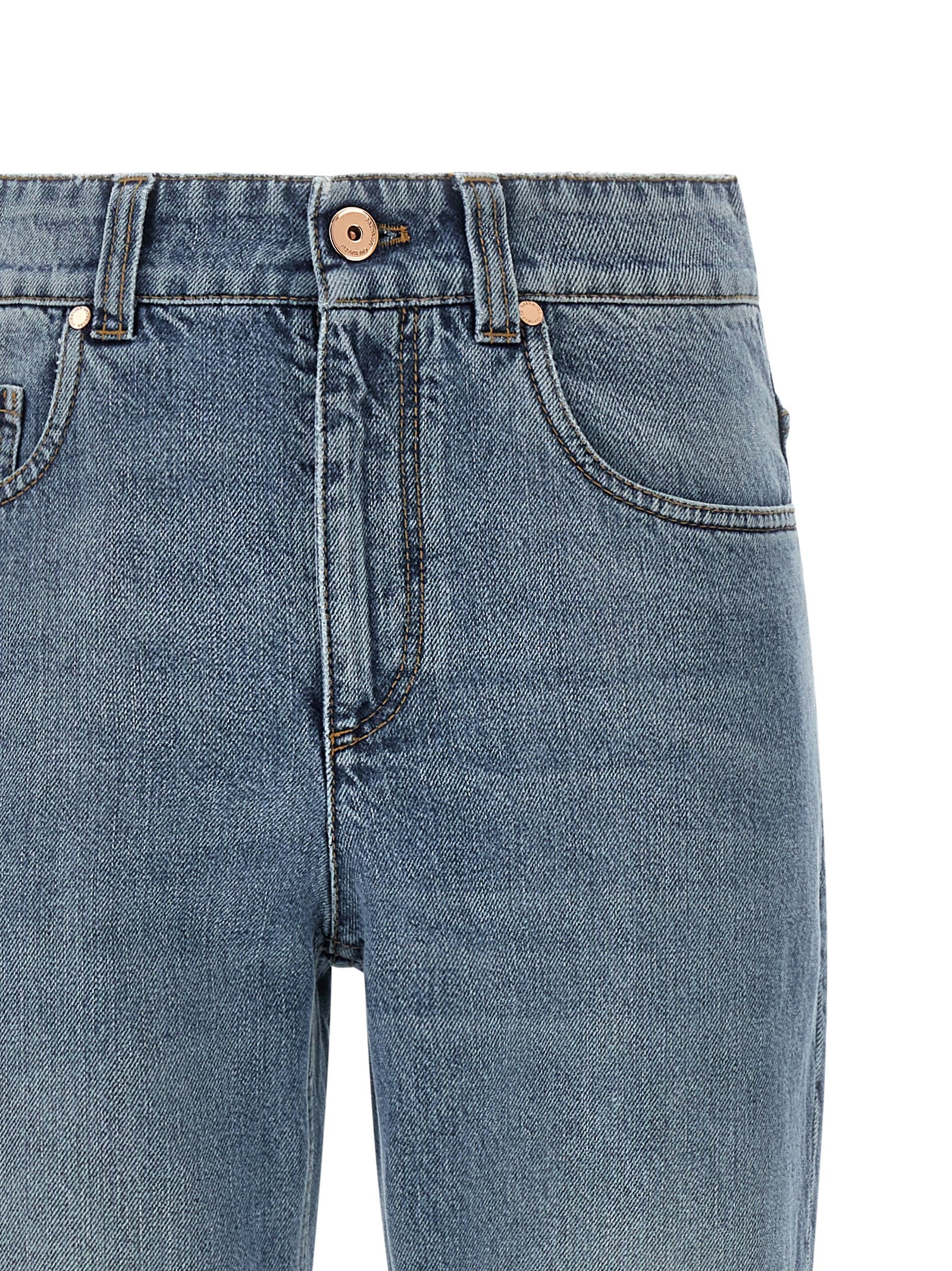 Blue Cotton Relaxed Fit Jeans