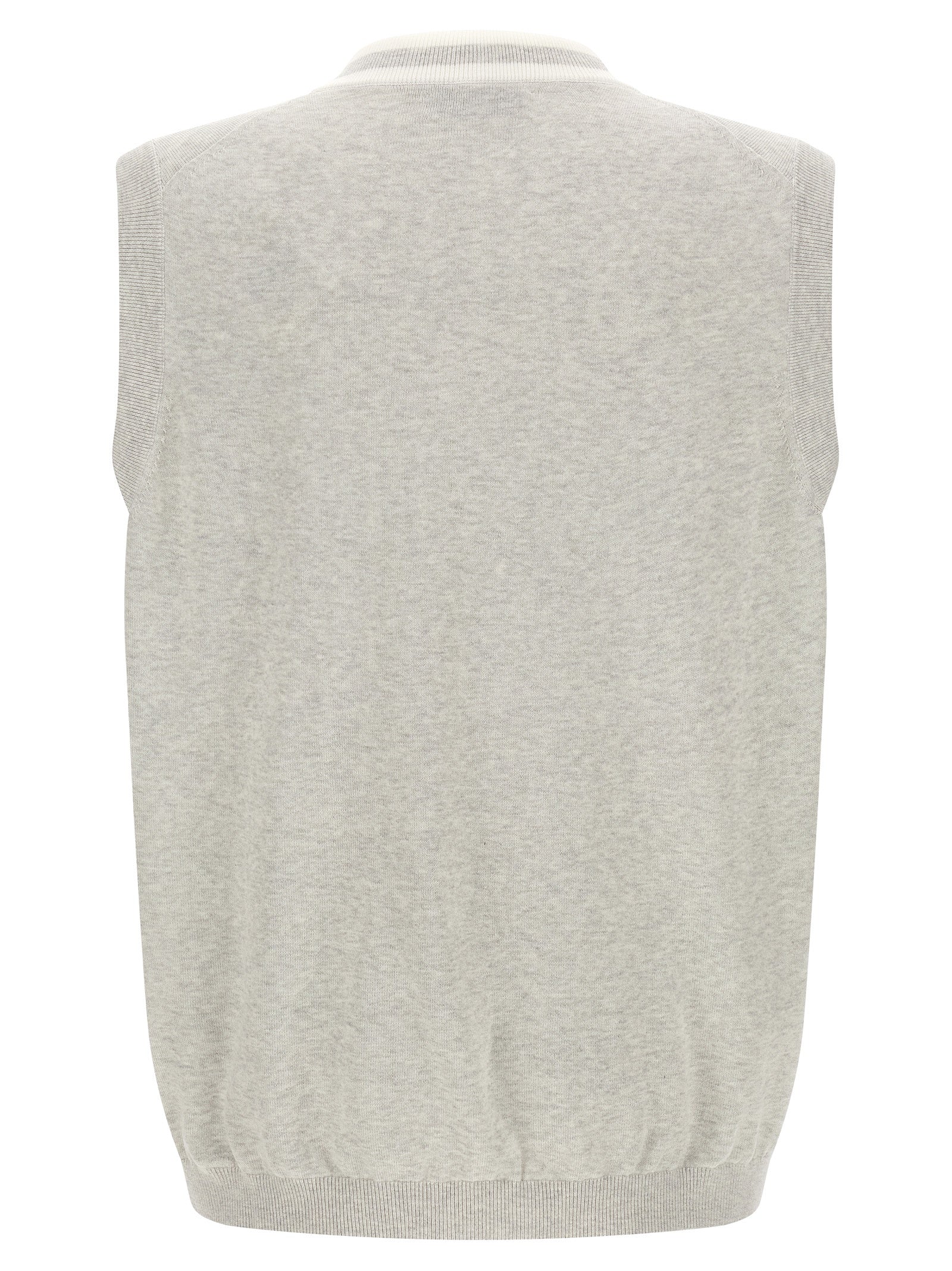 Gray Cotton Sleeveles Sweater