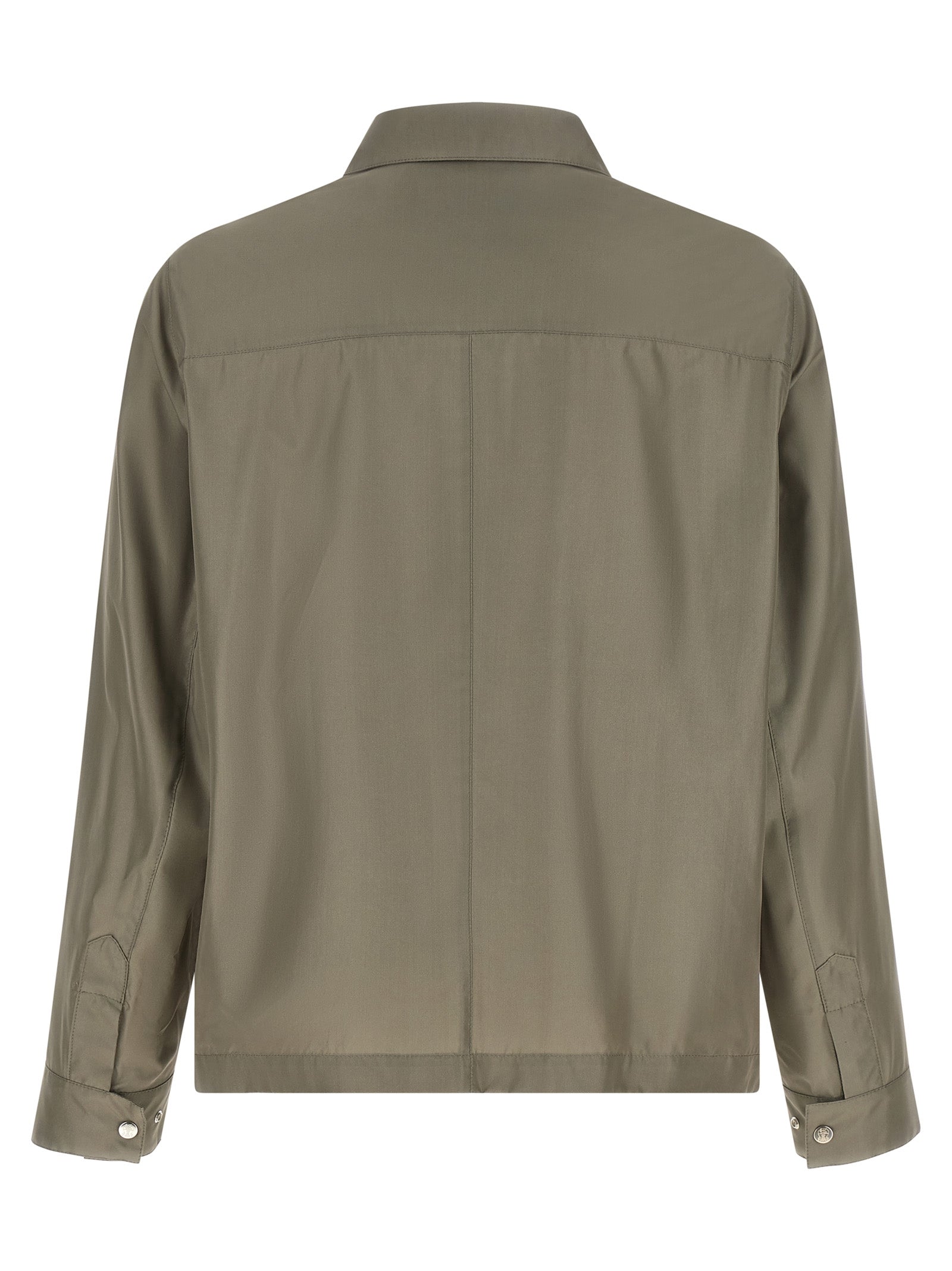 Bicolor Silk Full-Length Jacket