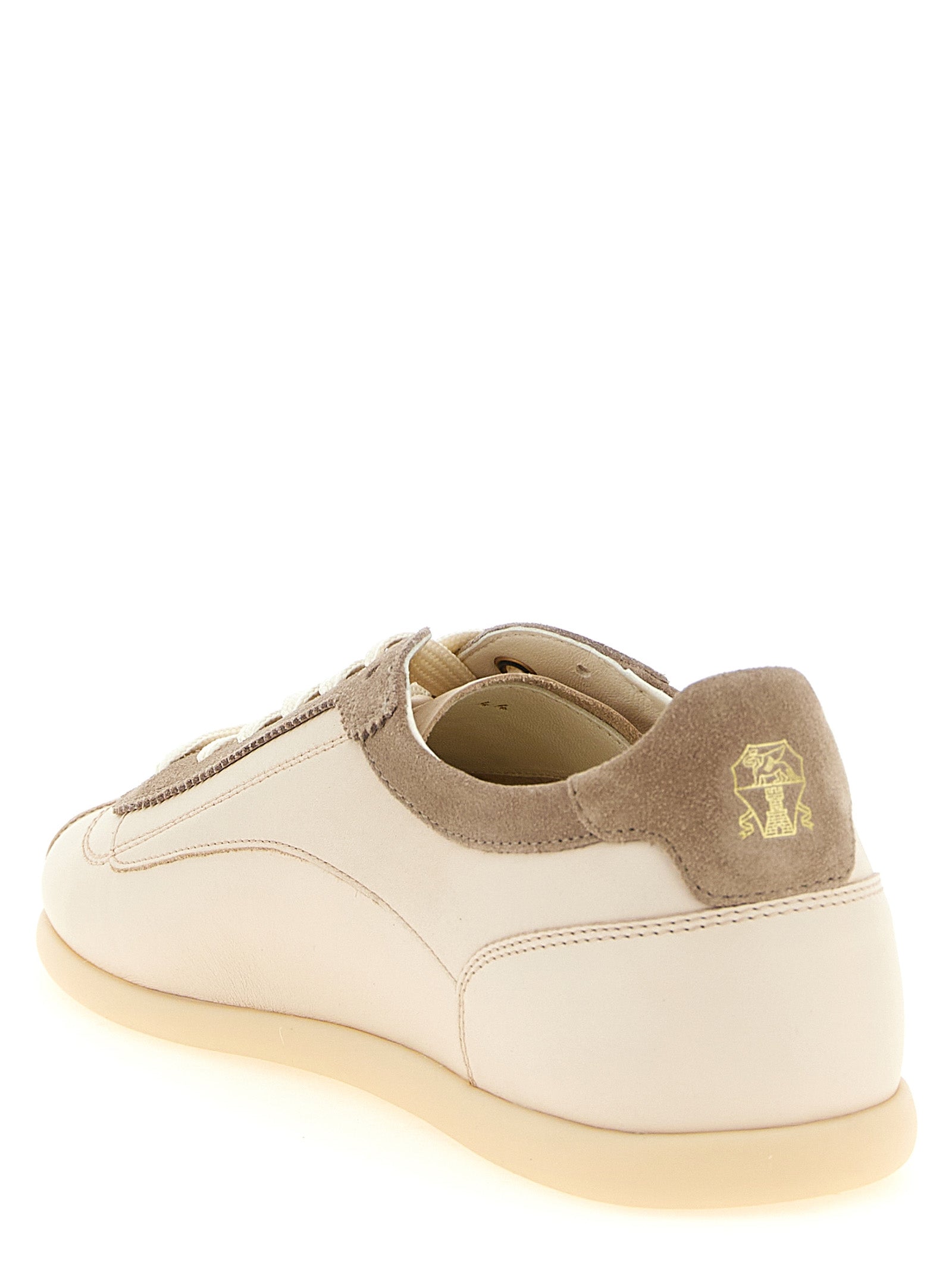 Beige Calfskin Low Top Sneakers
