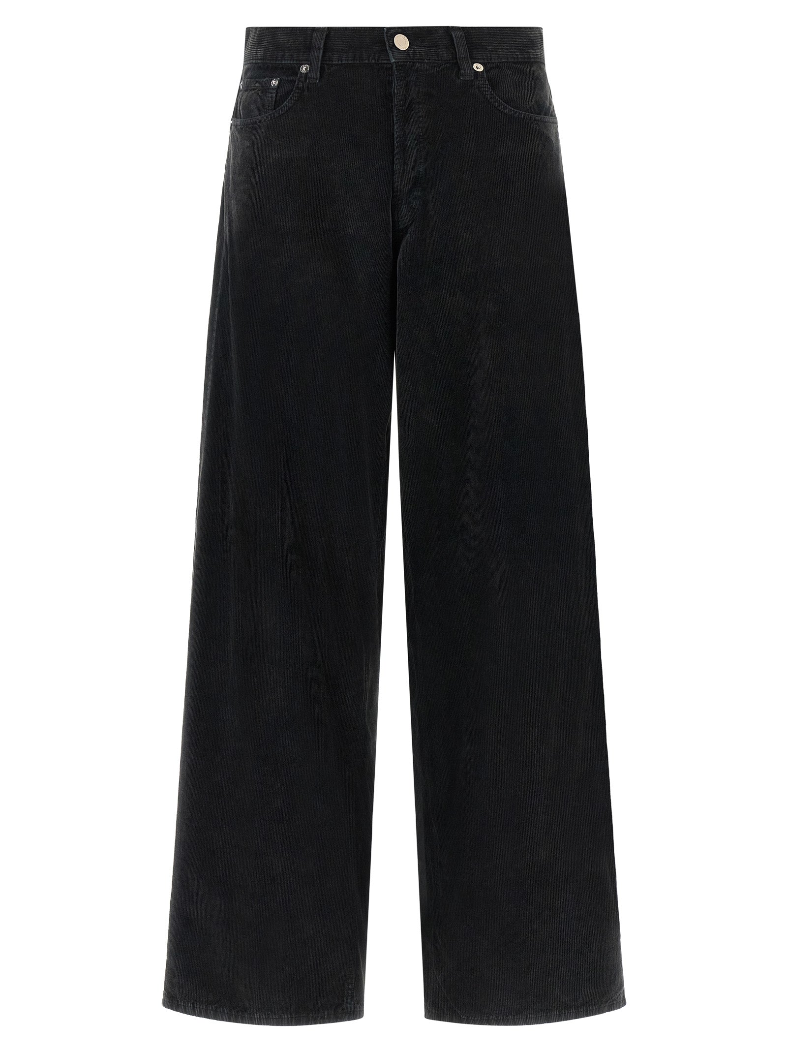Black Cotton Flared Jeans