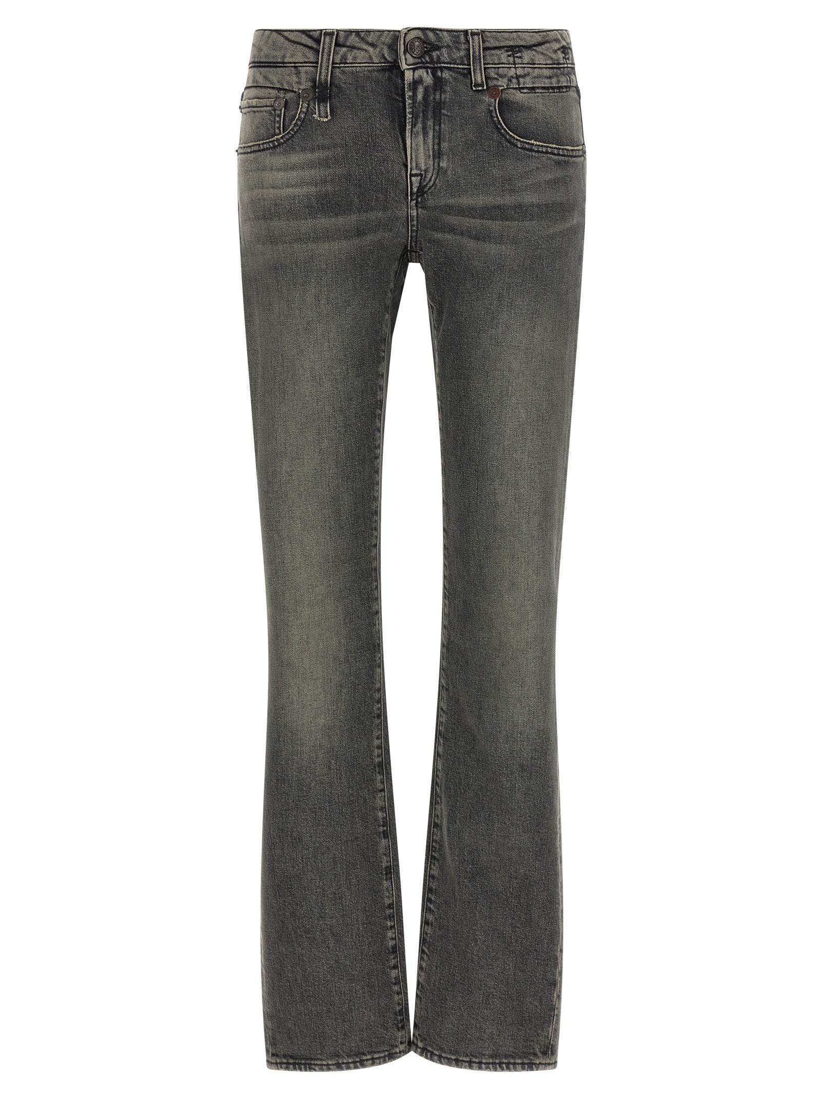Black Cotton Bootcut Jeans