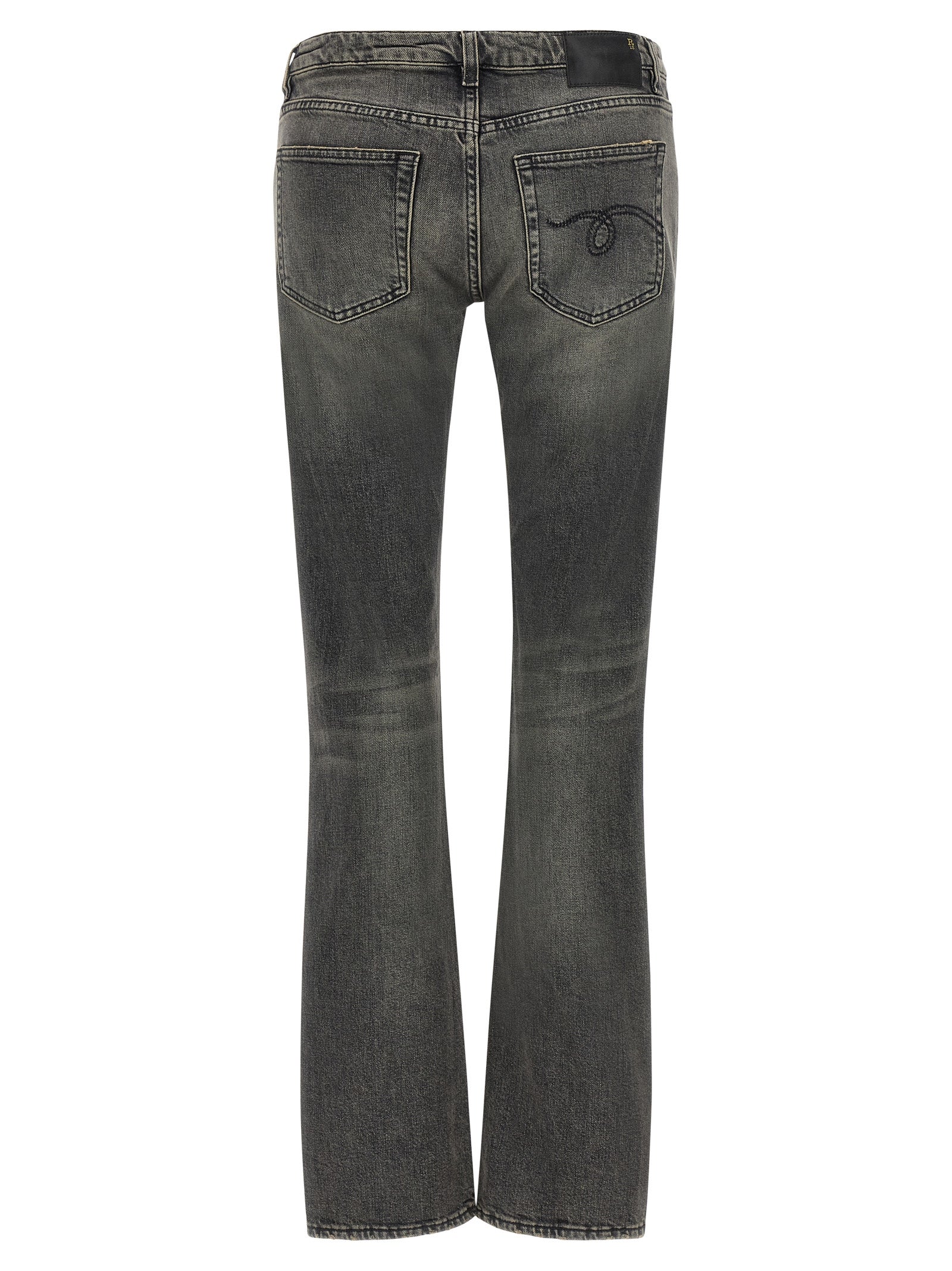 Black Cotton Bootcut Jeans