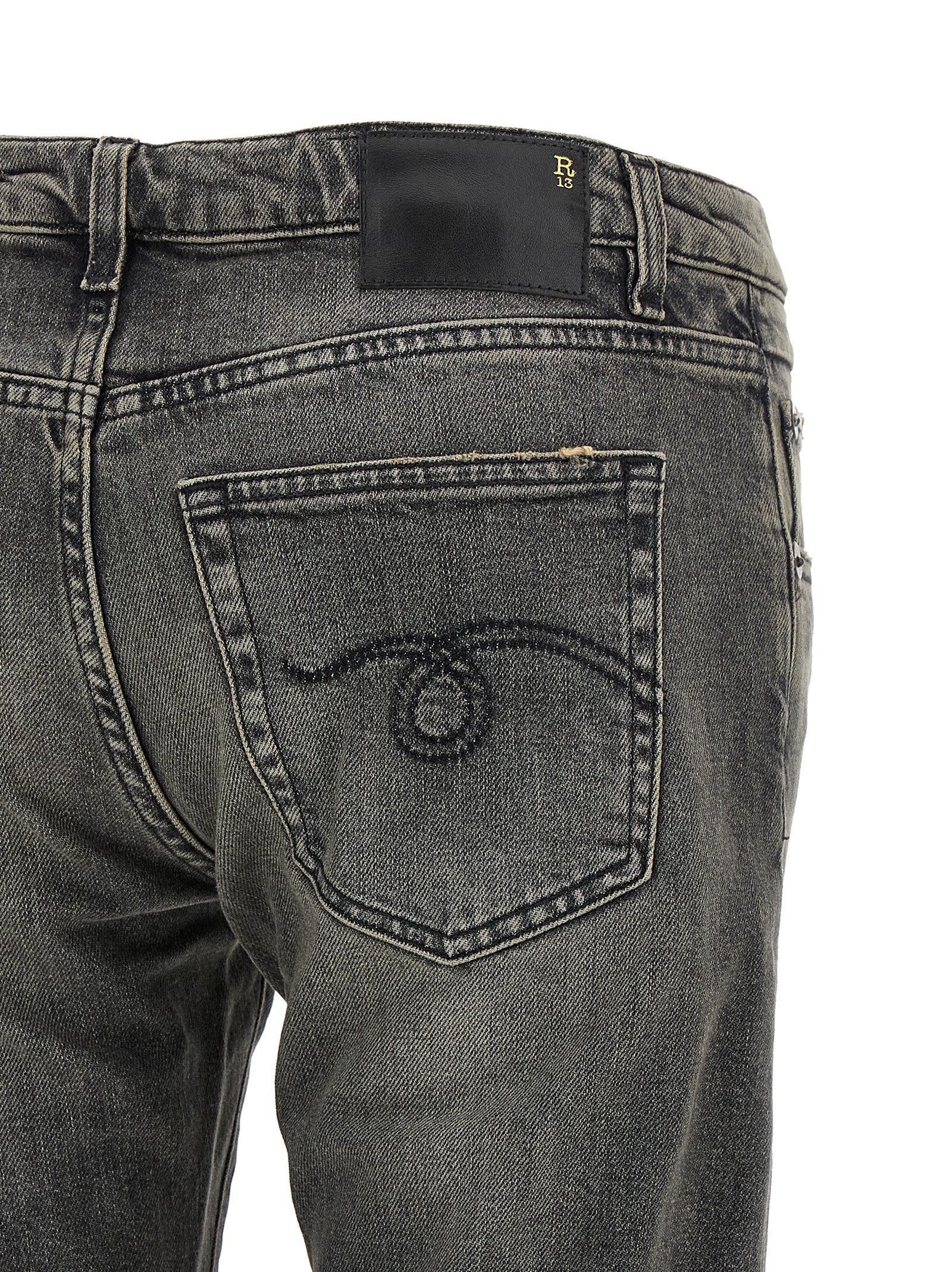 Black Cotton Bootcut Jeans