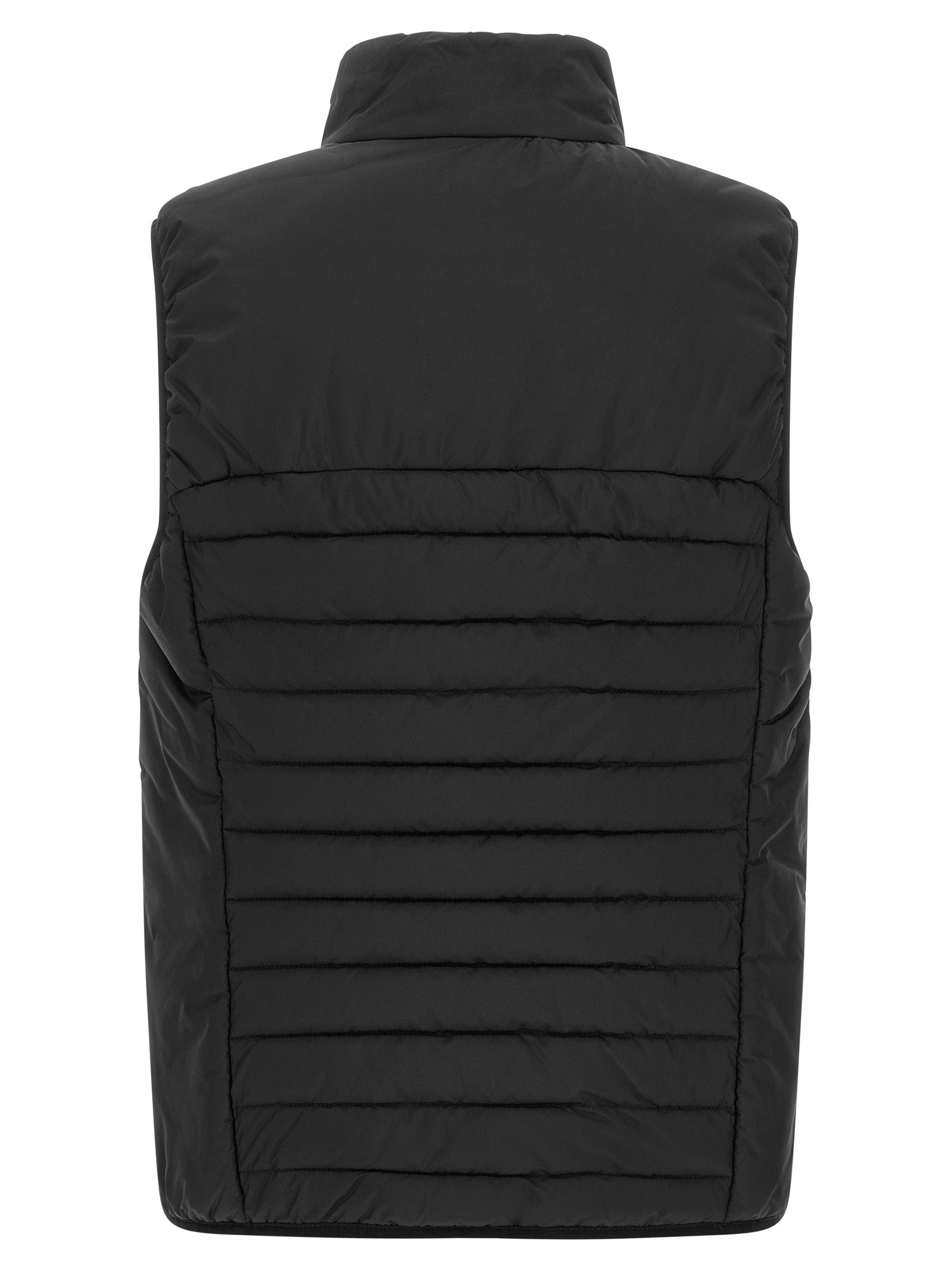Black Polyester Sleeveless Jacket