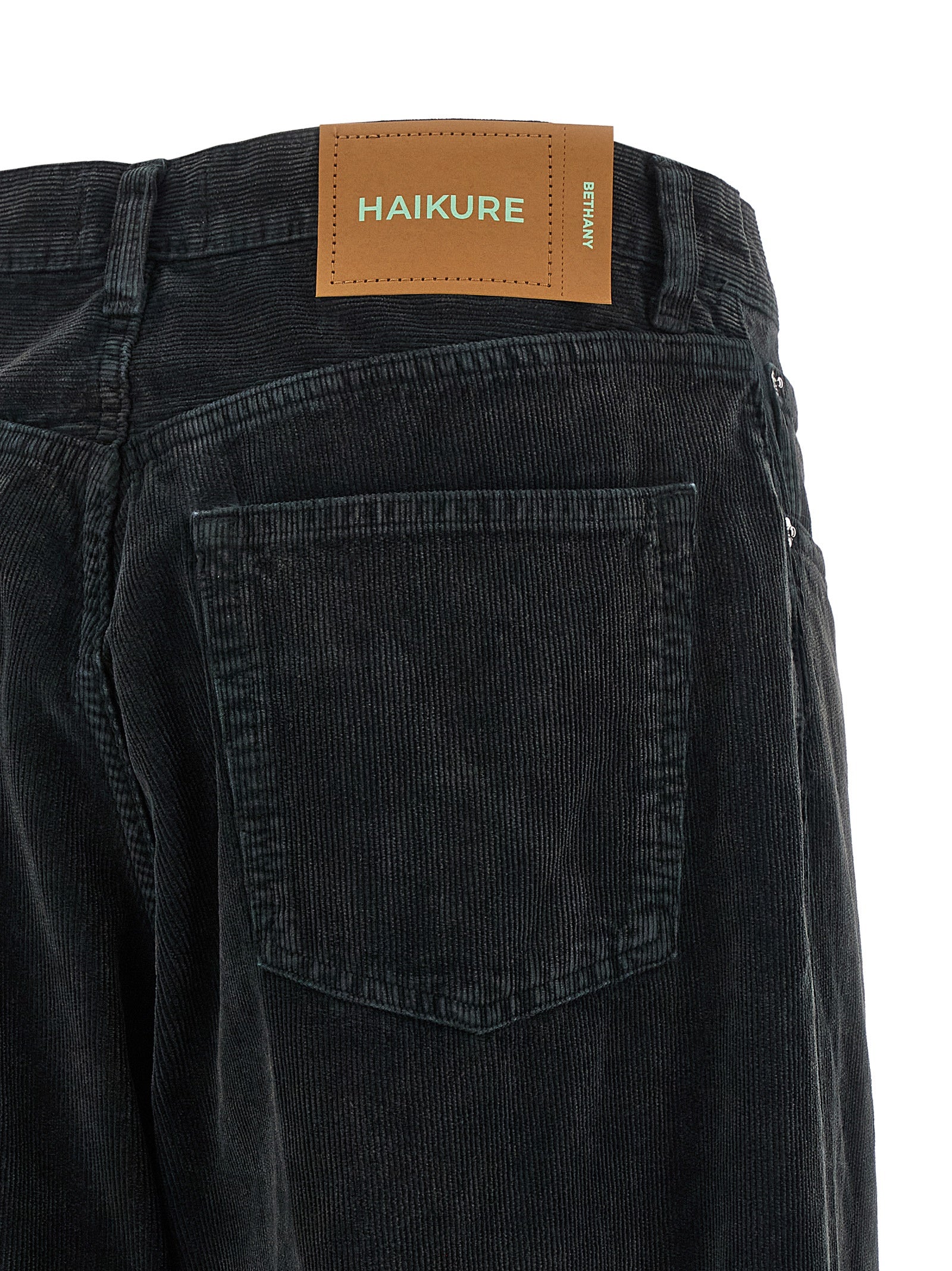 Black Cotton Flared Jeans