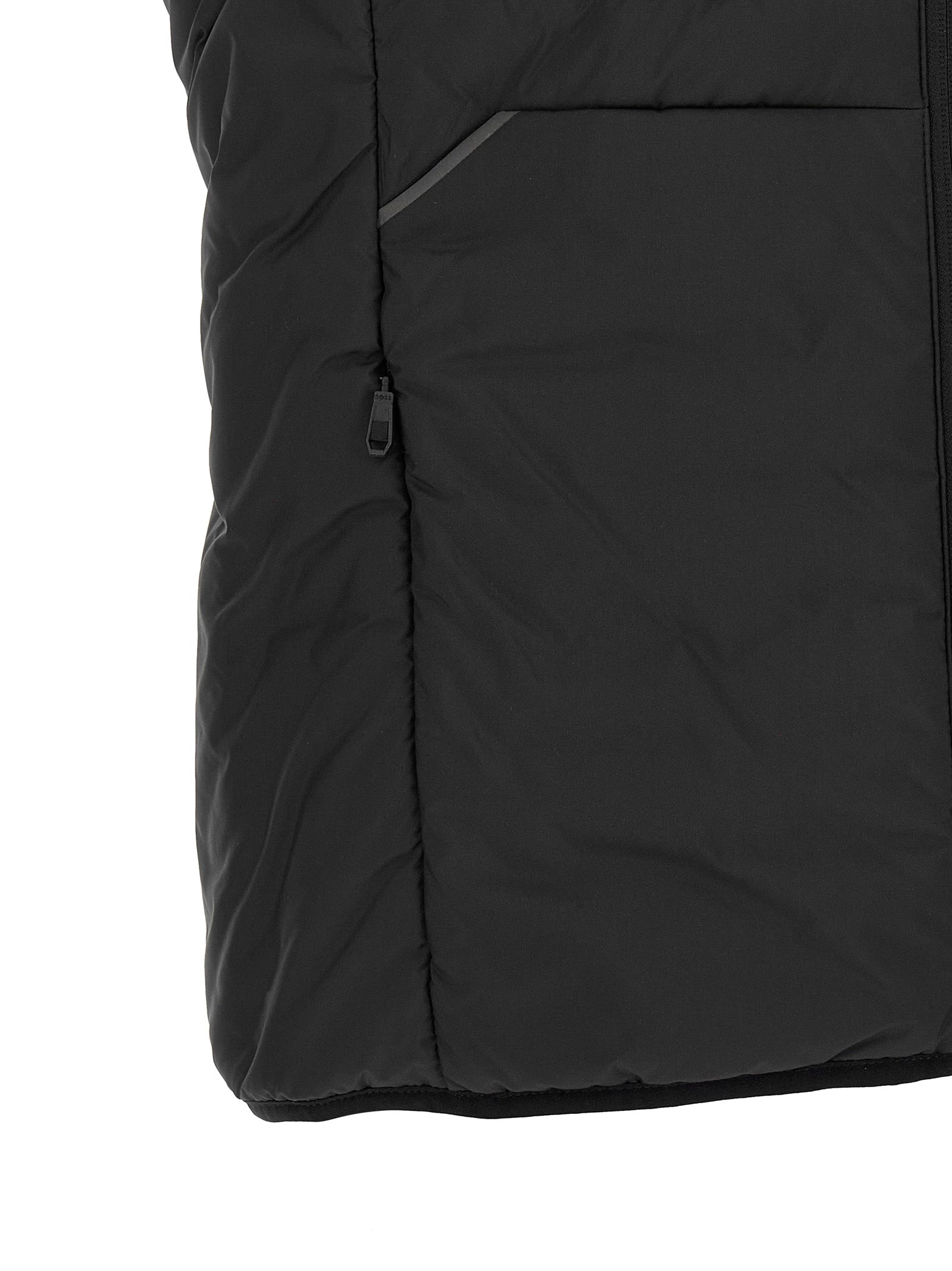 Black Polyester Sleeveless Jacket