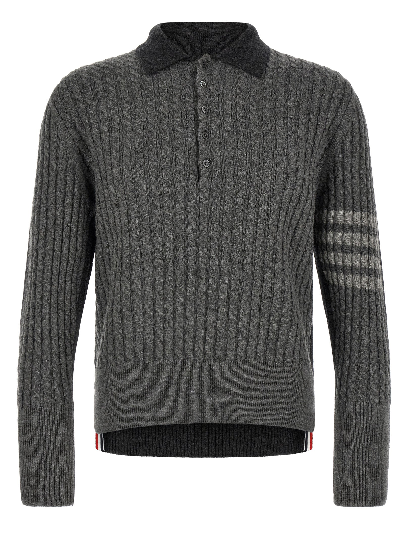 Gray Virgin Wool Polo Shirt