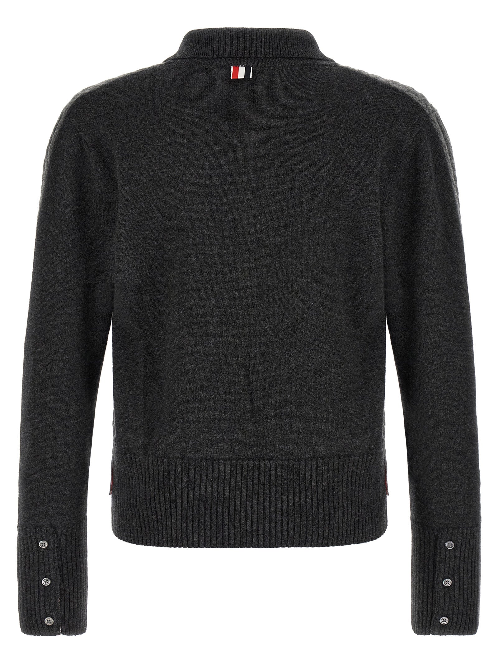 Gray Virgin Wool Polo Shirt