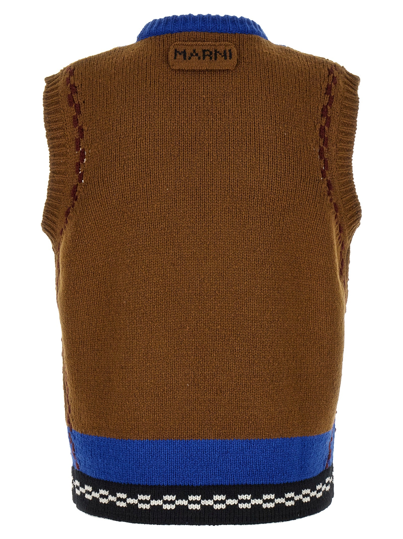 Multicolor Wool Sleeveles Sweater