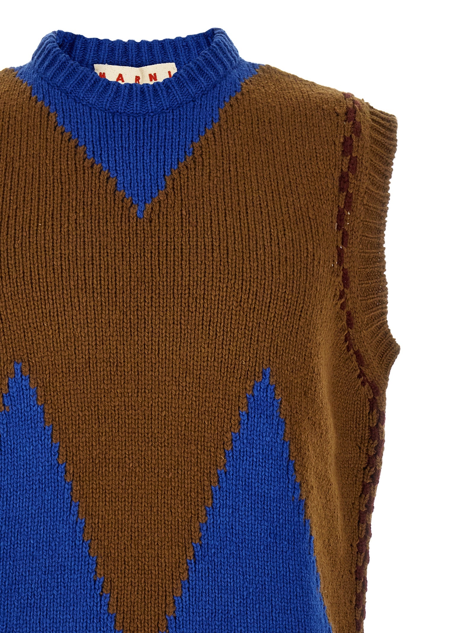Multicolor Wool Sleeveles Sweater