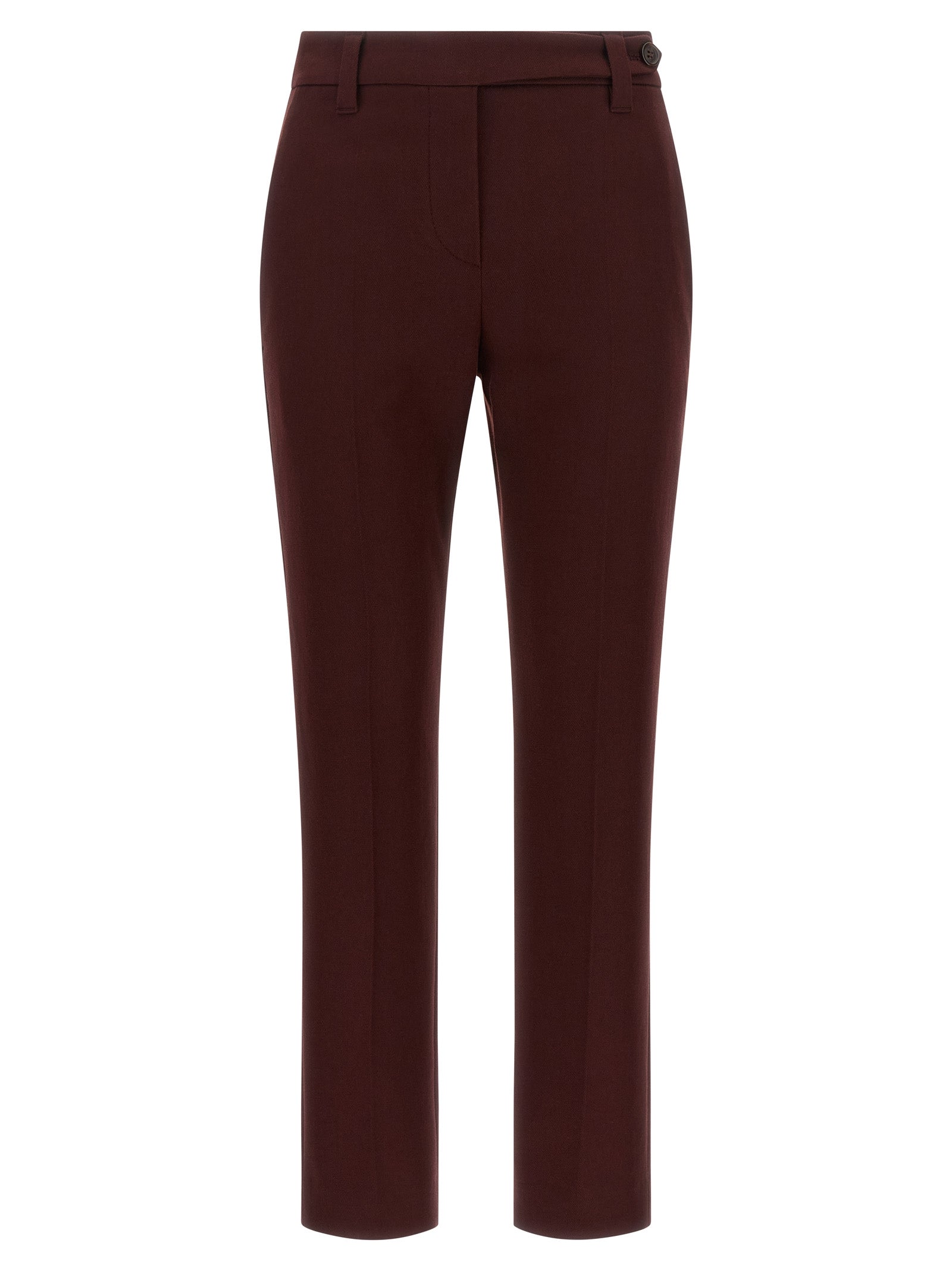 Bordeaux Cotton Casual Pants