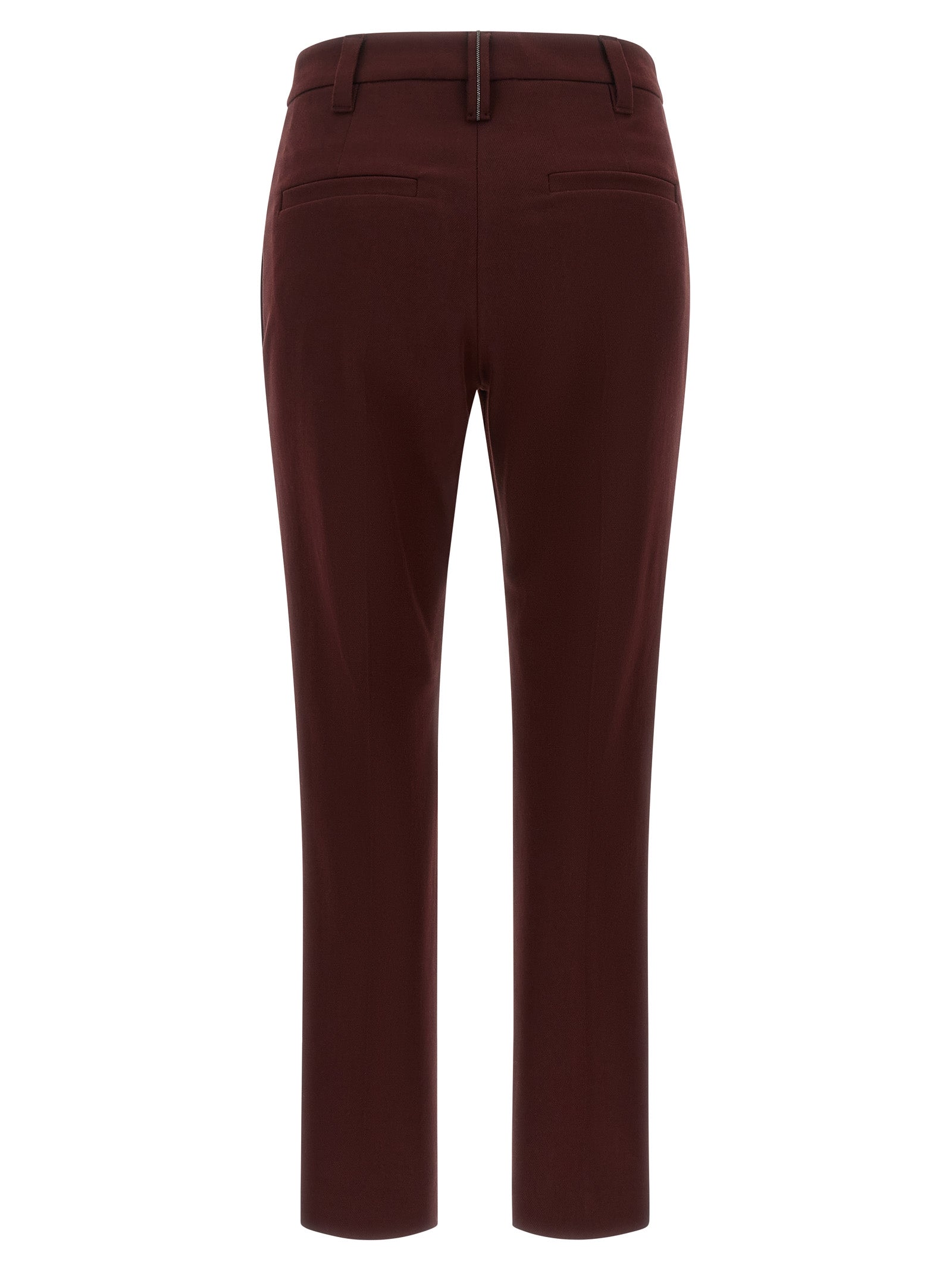 Bordeaux Cotton Casual Pants