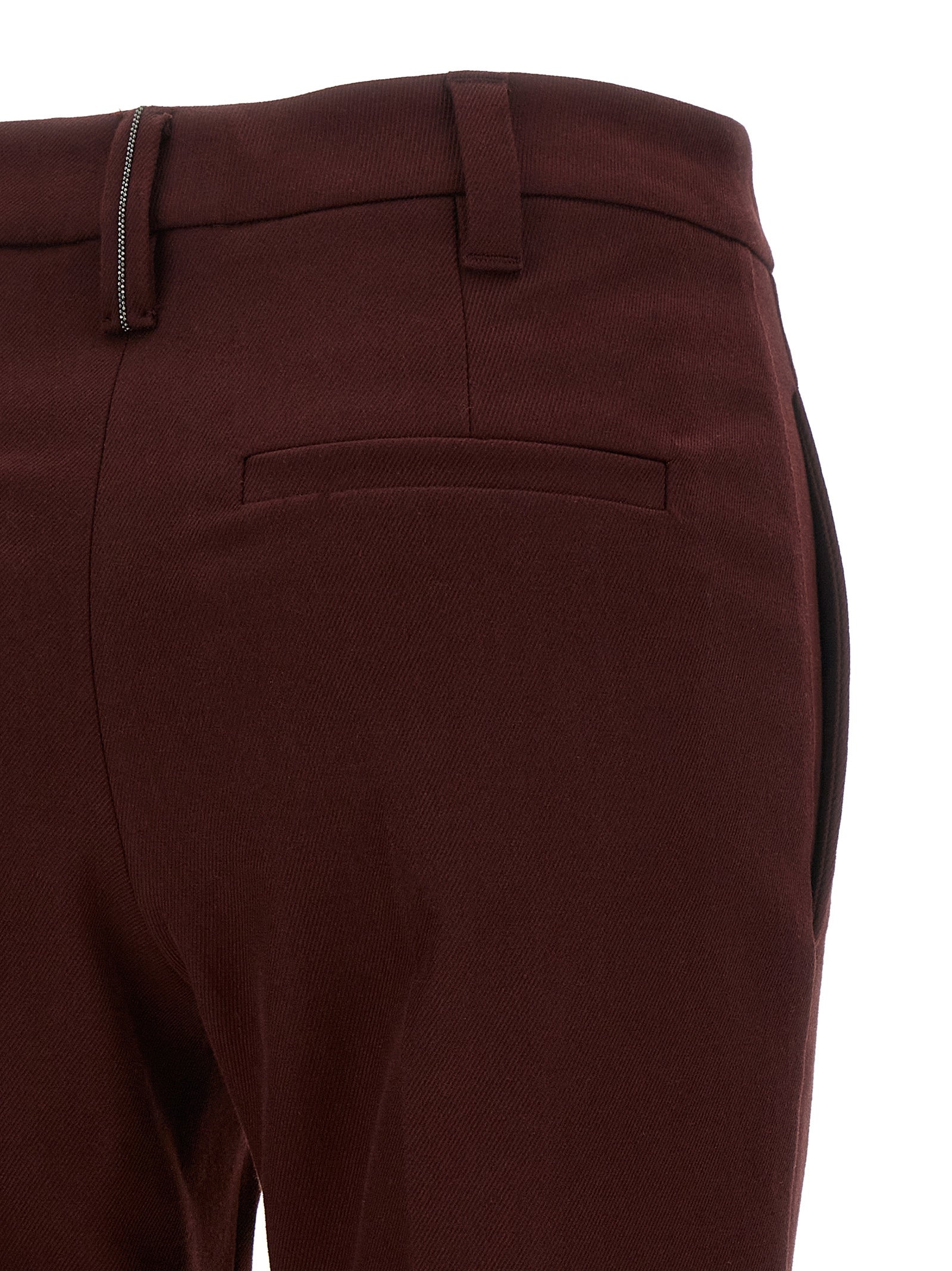 Bordeaux Cotton Casual Pants