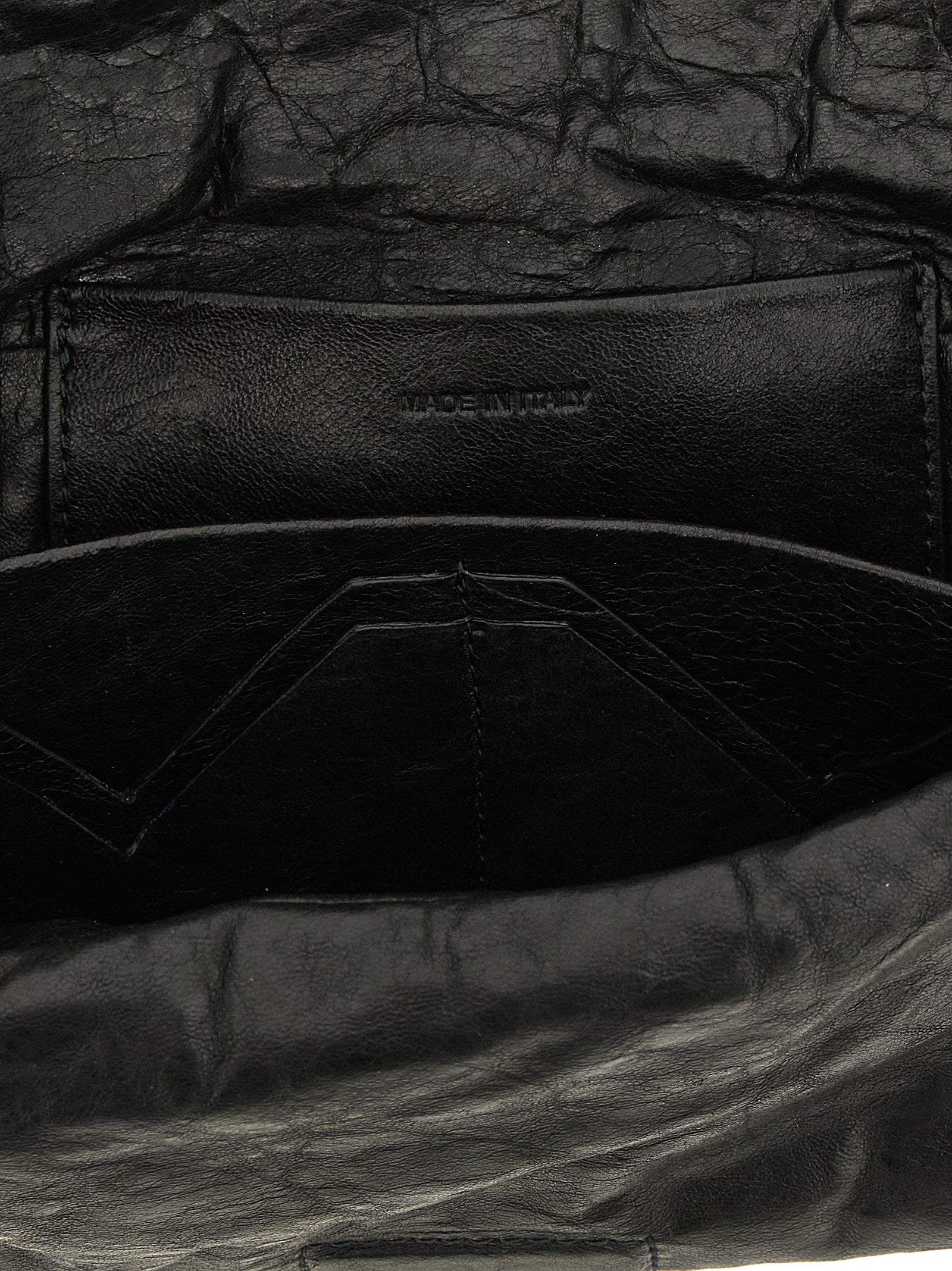 Black Lamb Leather Clutch Bag