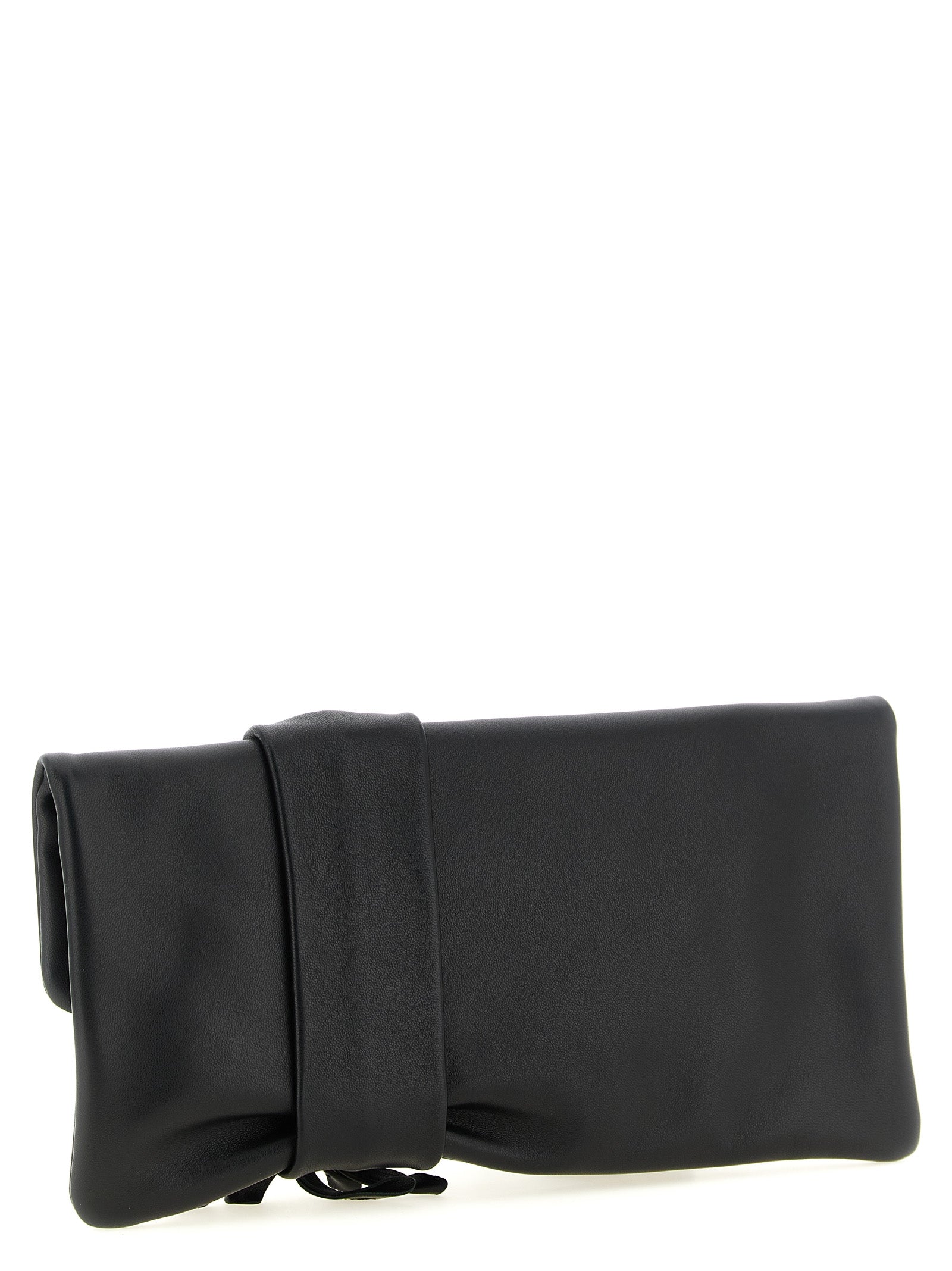 Black Lamb Leather Clutch Bag