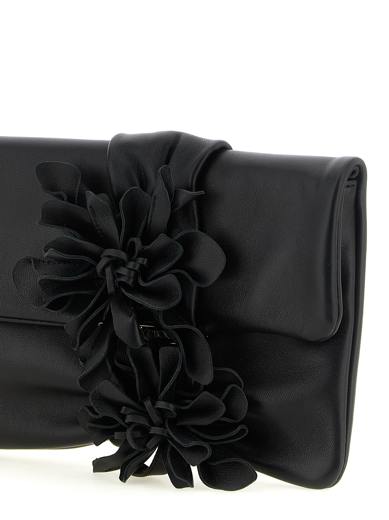 Black Lamb Leather Clutch Bag