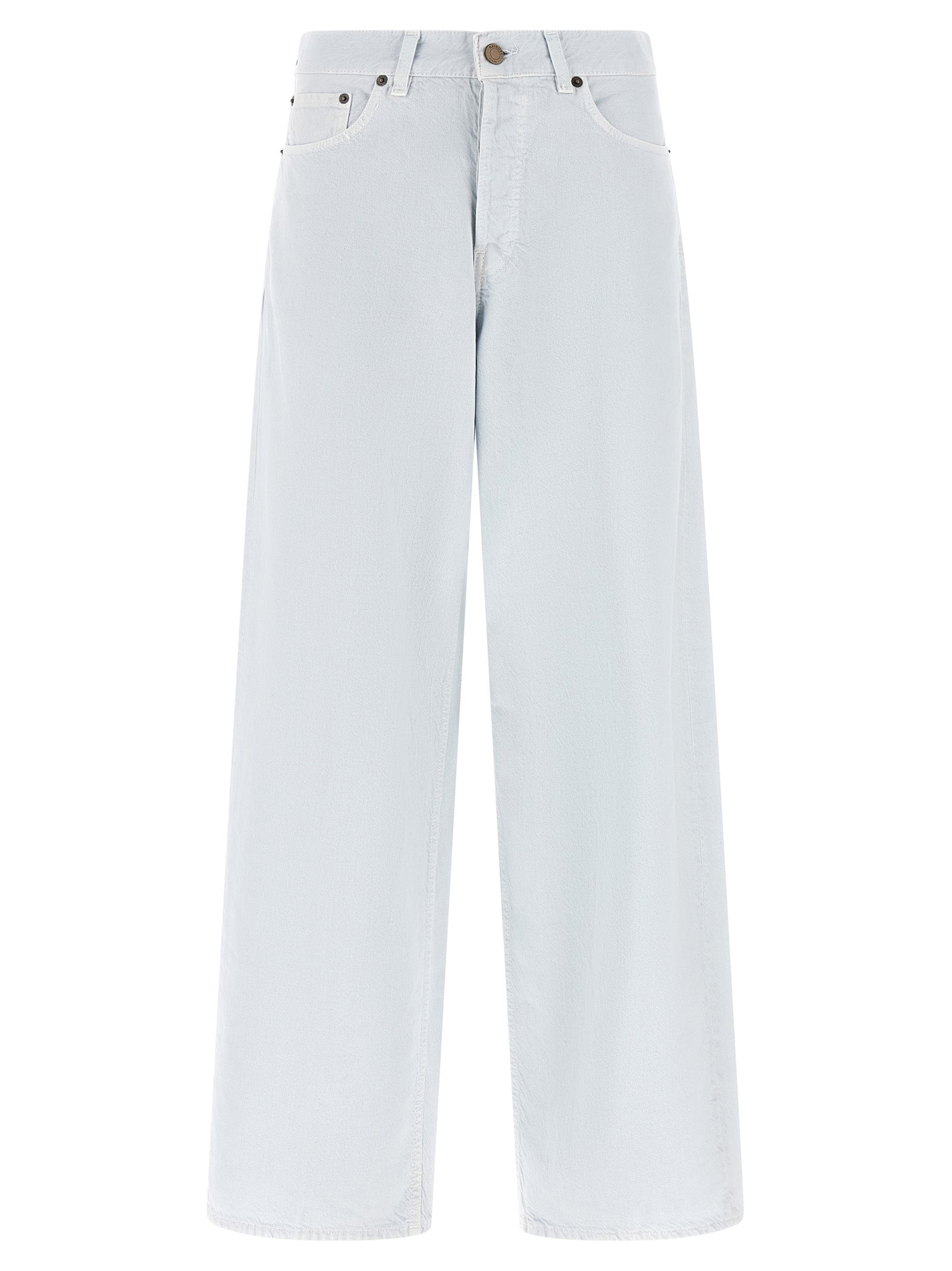 White Cotton Relaxed Fit Jeans