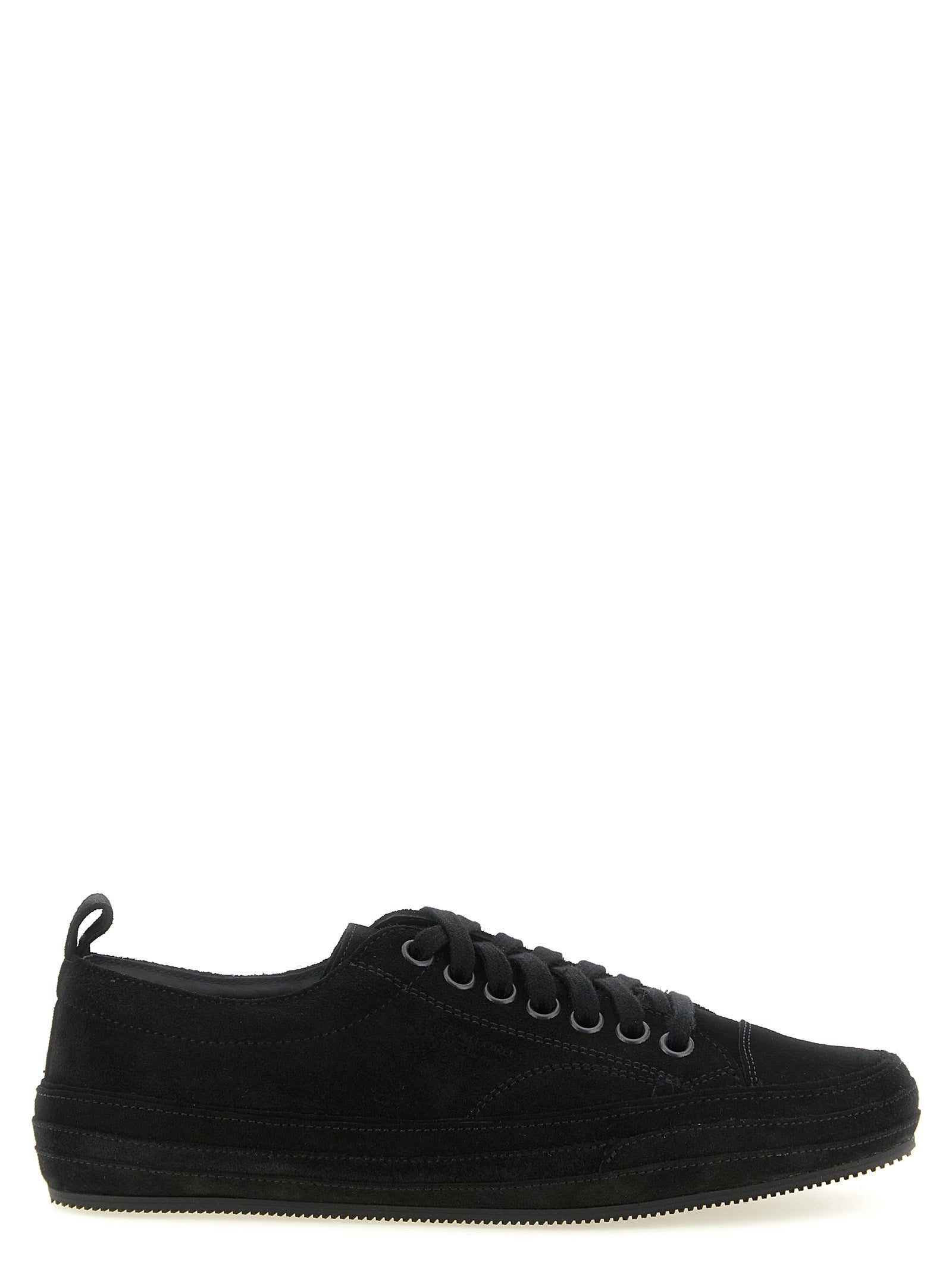 Black Leather Low Top Sneakers