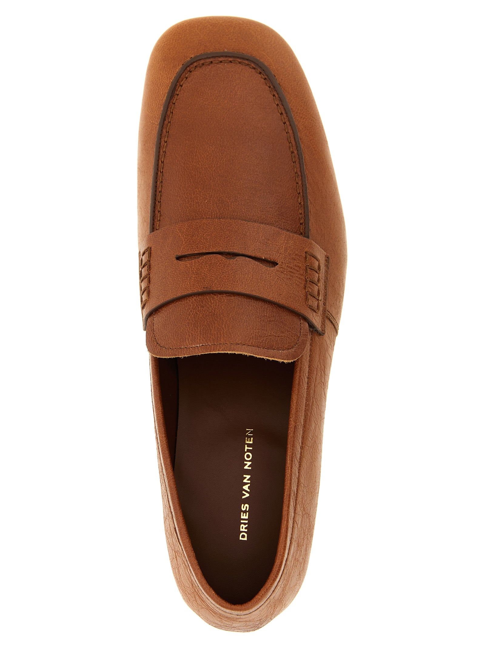 Brown Lamb Leather Slip-On Loafers