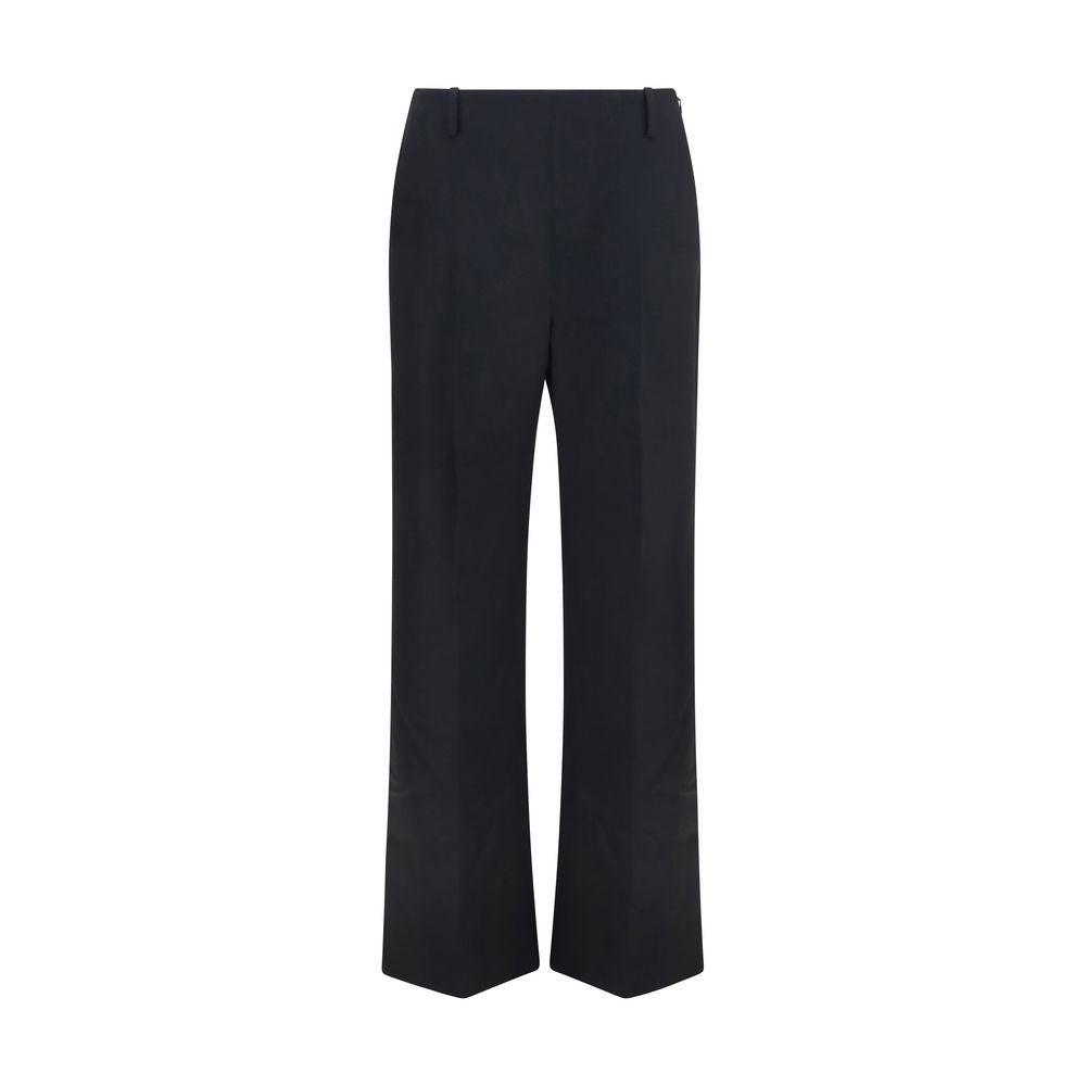 Black Polyester Casual Pants