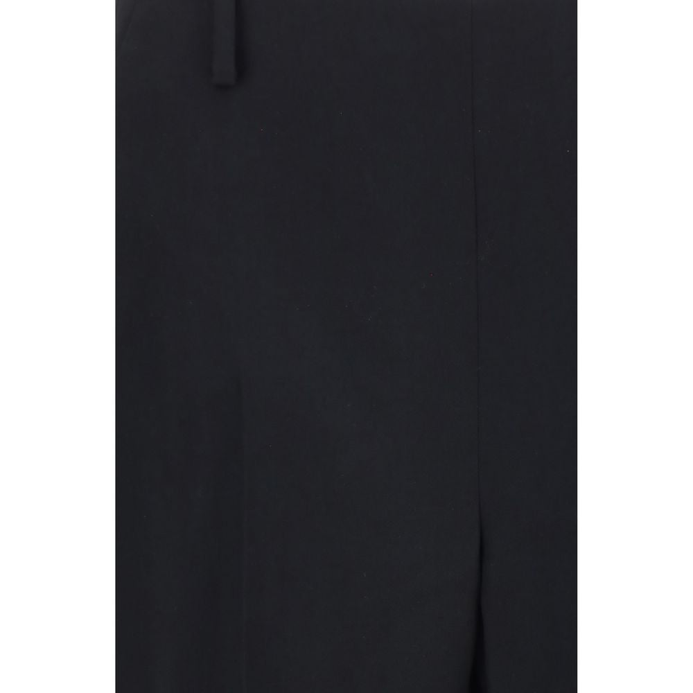 Black Polyester Casual Pants