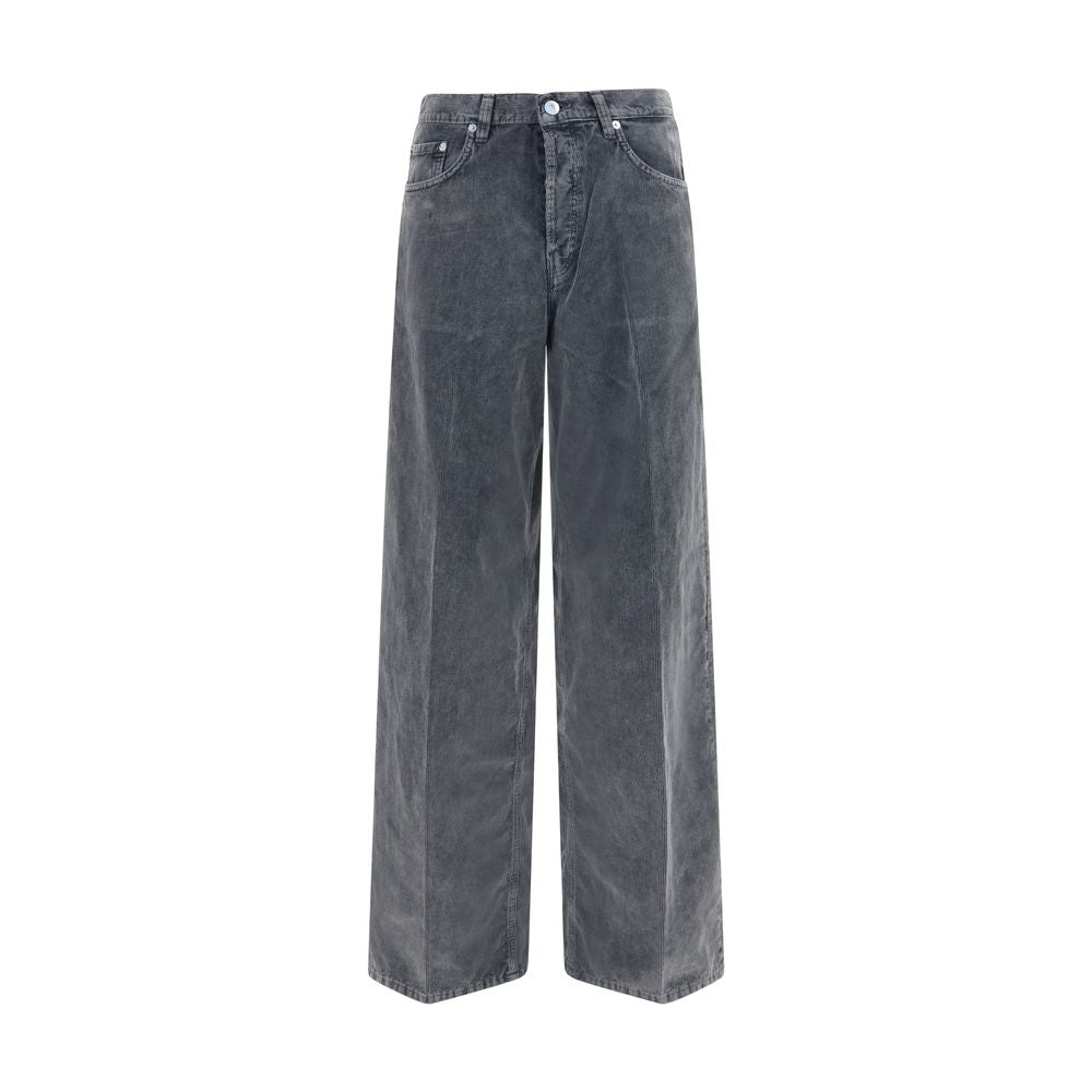 Gray Cotton Casual Pants