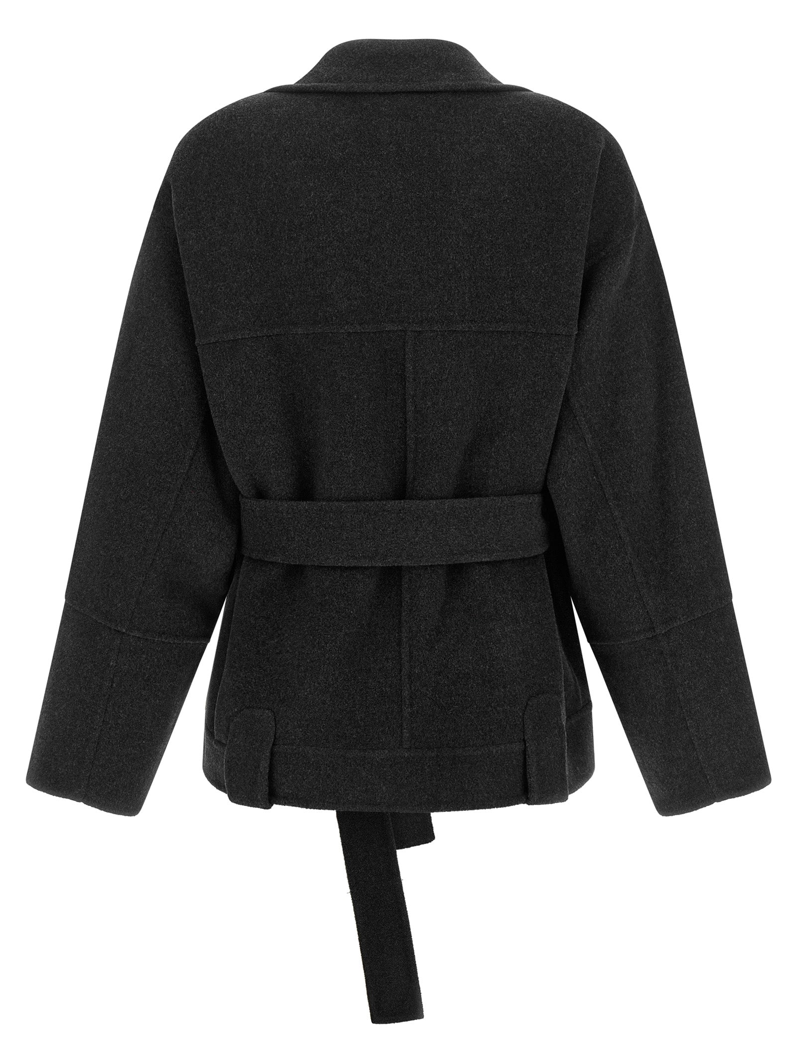 Gray Wool Full-Length Jacket