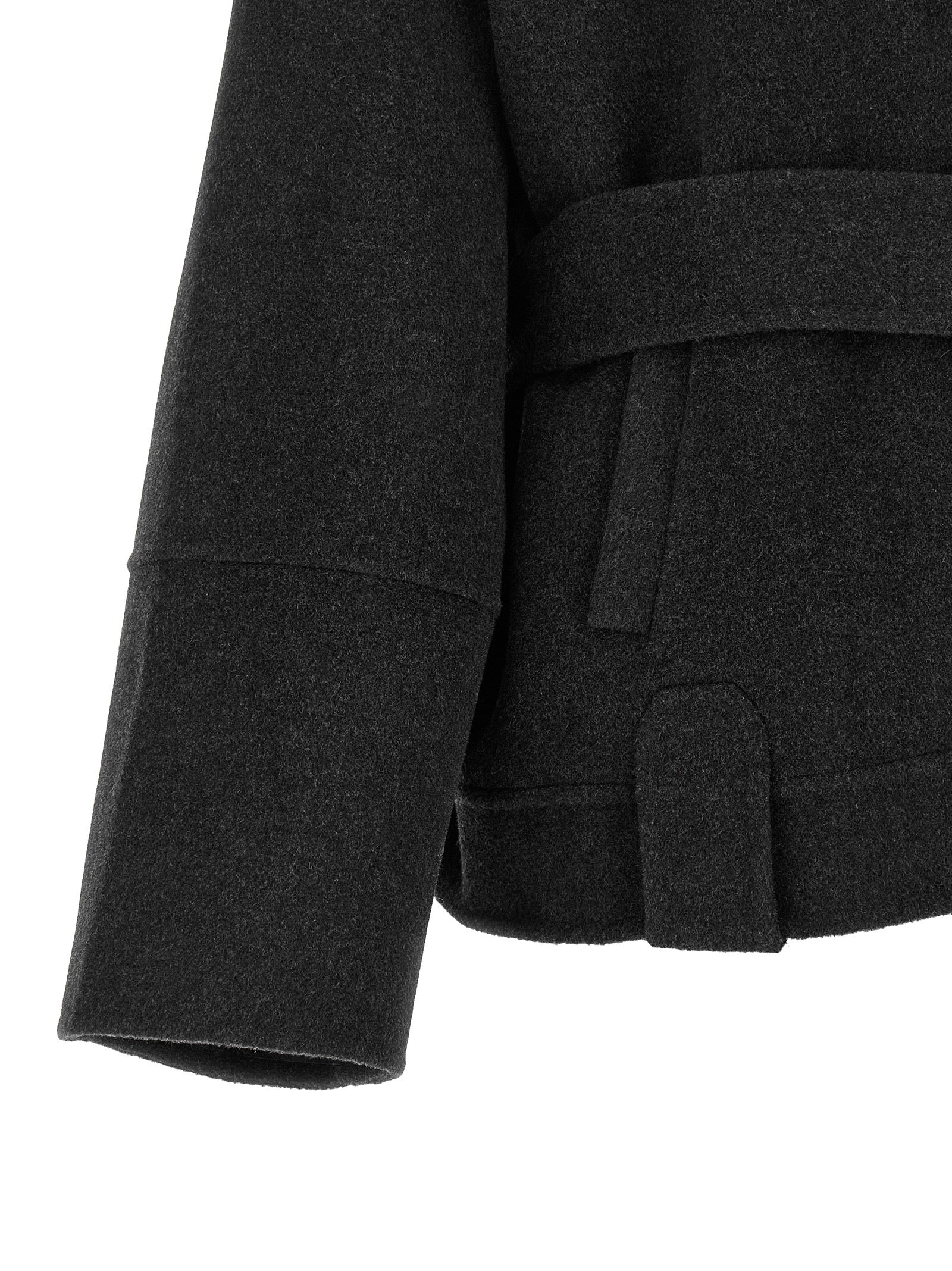 Gray Wool Full-Length Jacket