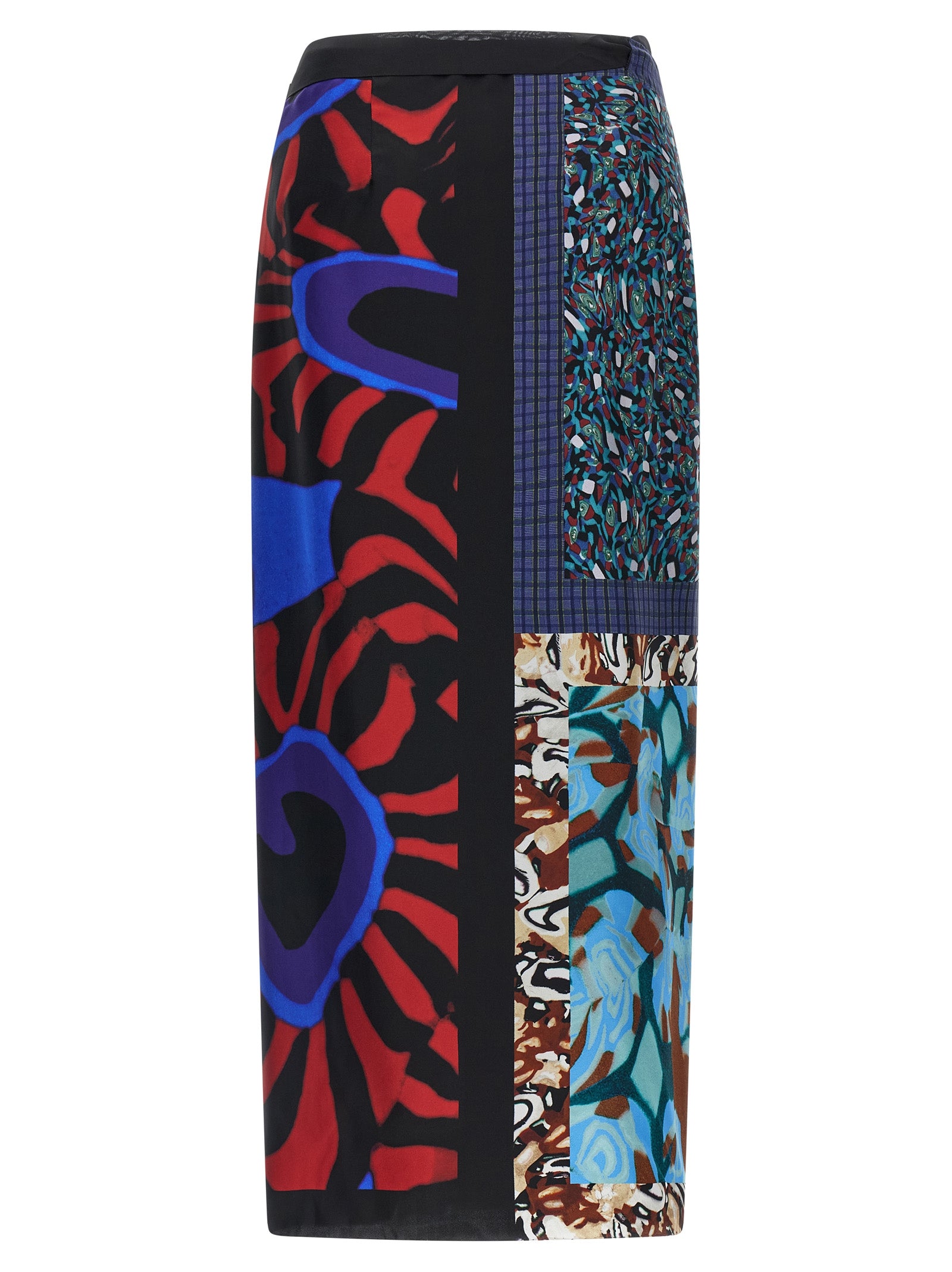 Multicolor Silk Midi Skirt