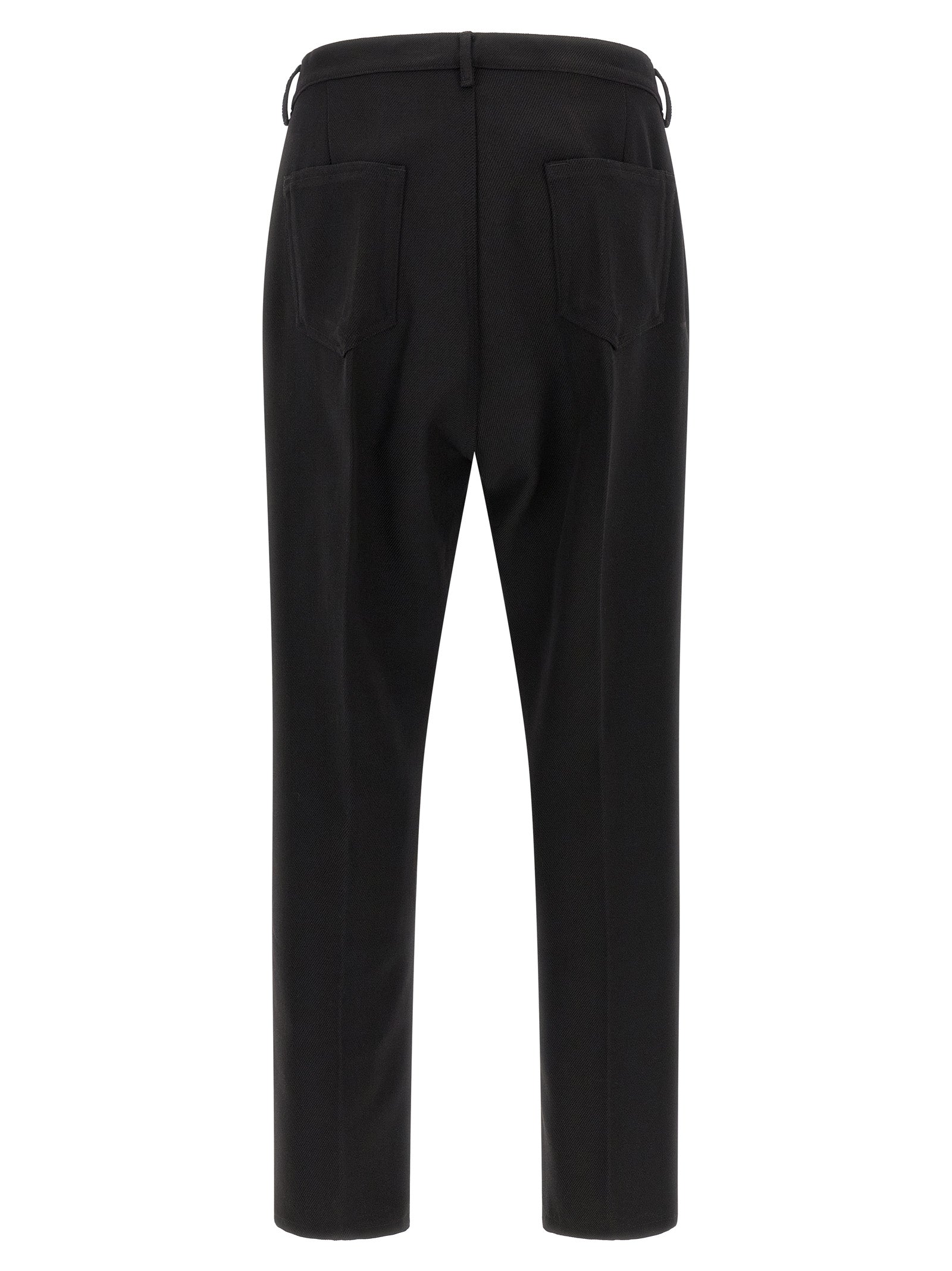Black Cotton Casual Pants