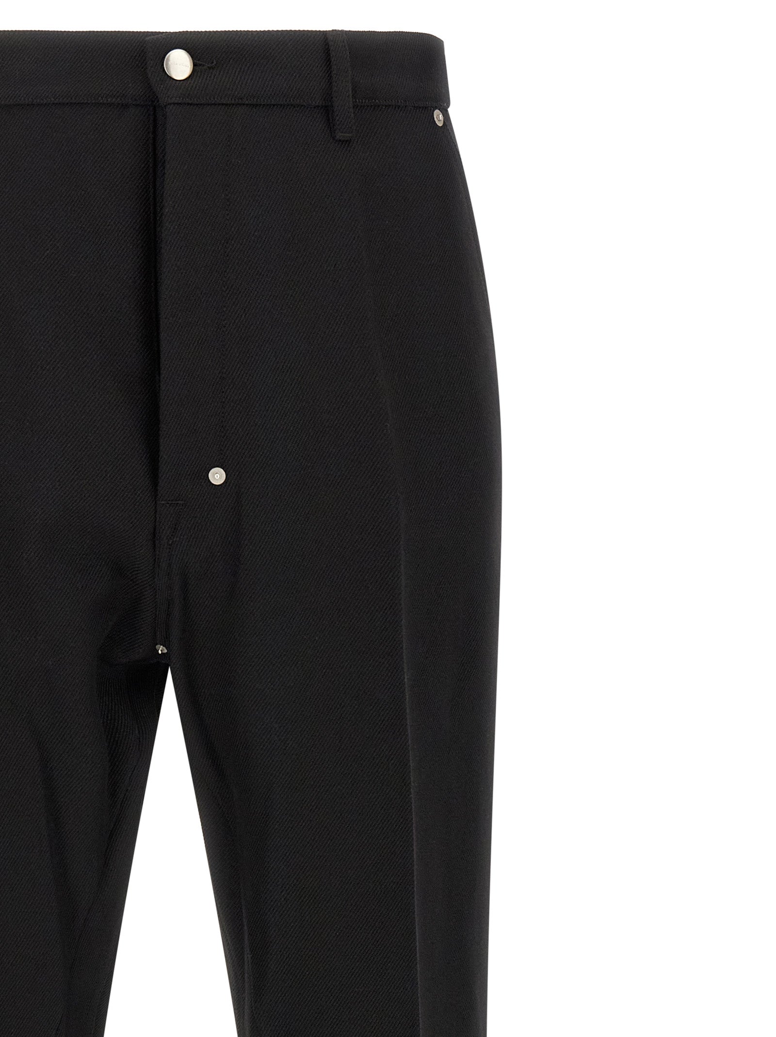 Black Cotton Casual Pants