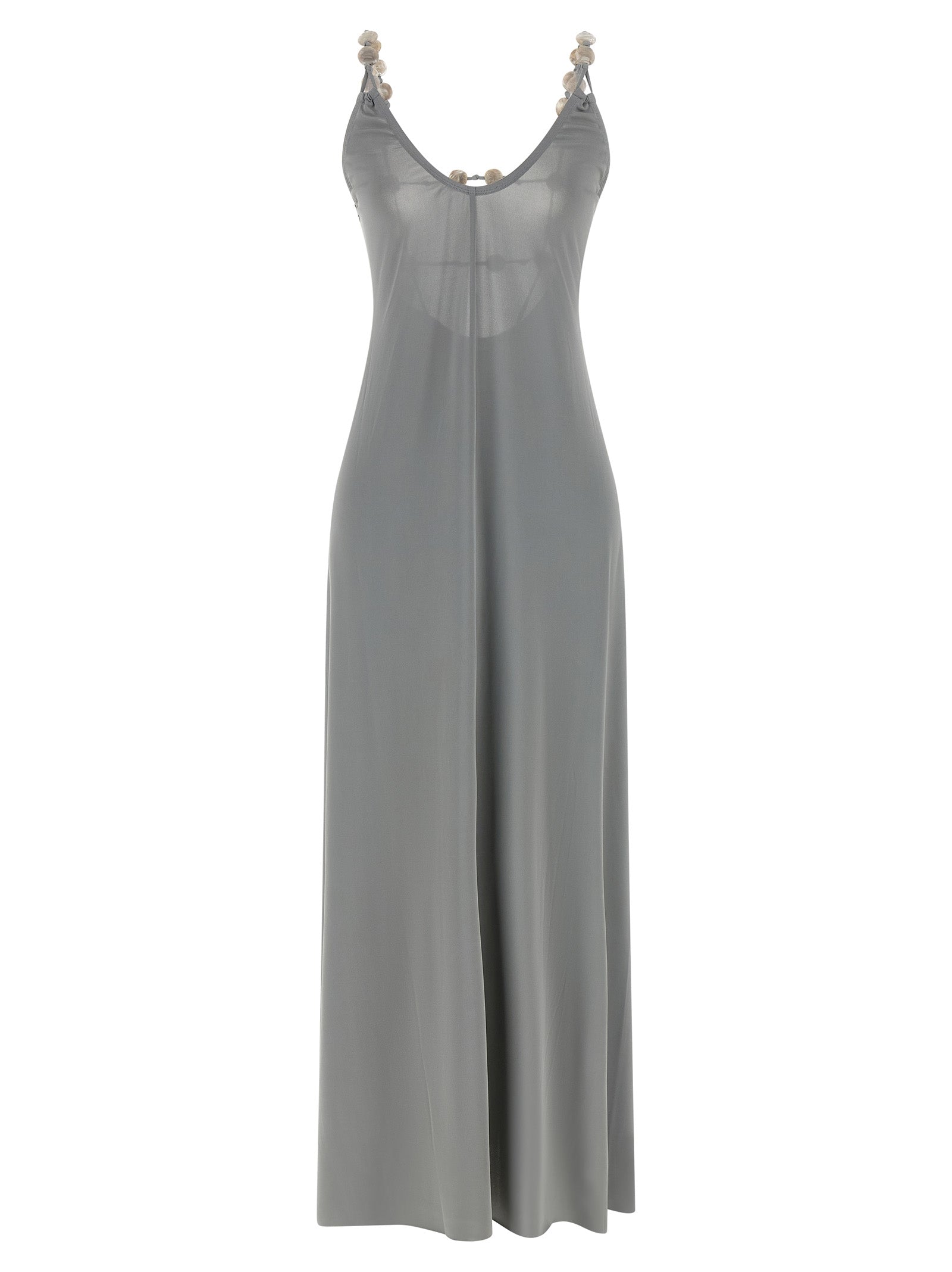 Silver Polyamide Long Dress