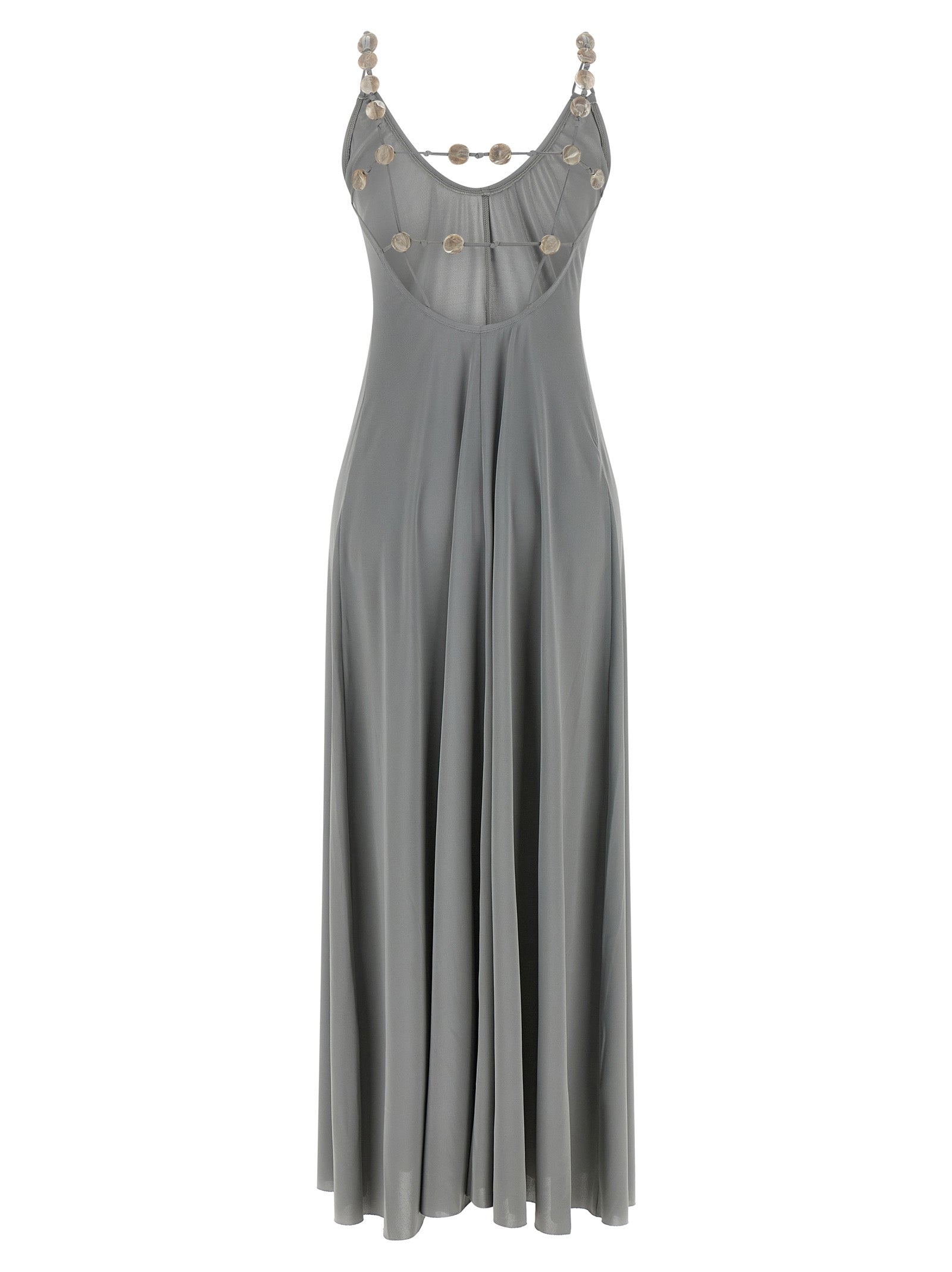 Silver Polyamide Long Dress