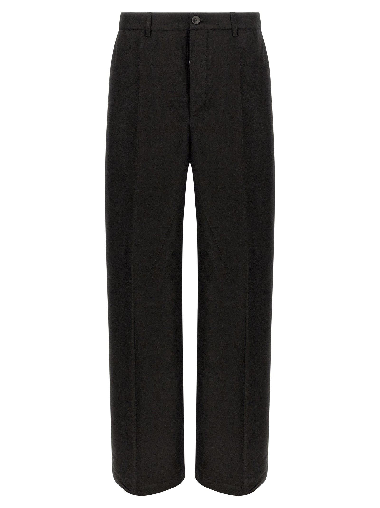 Black Ramie Casual Pants
