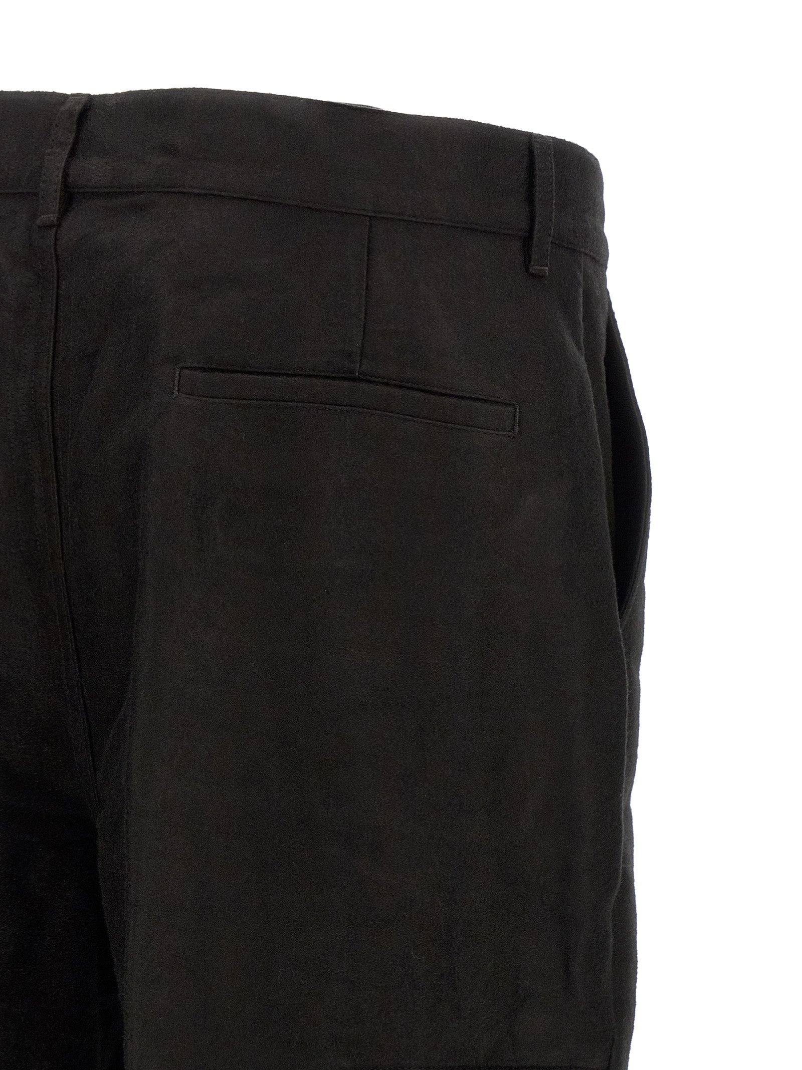 Black Ramie Casual Pants