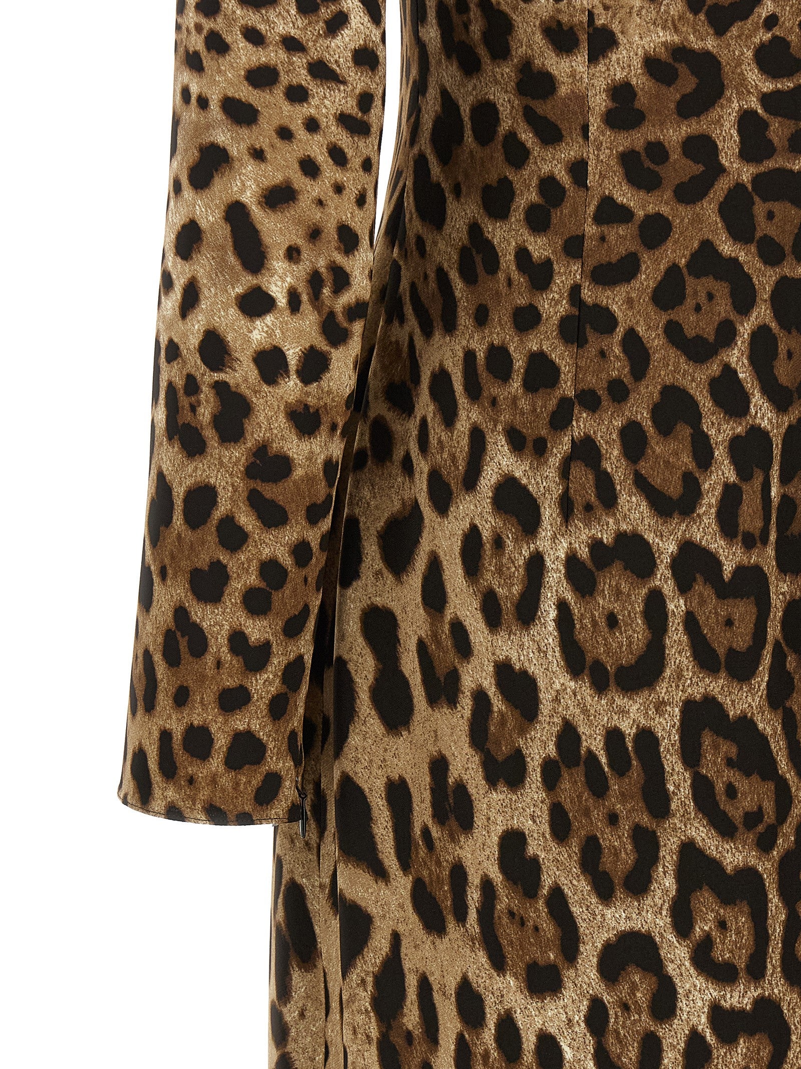 Brown Viscose Midi Dress