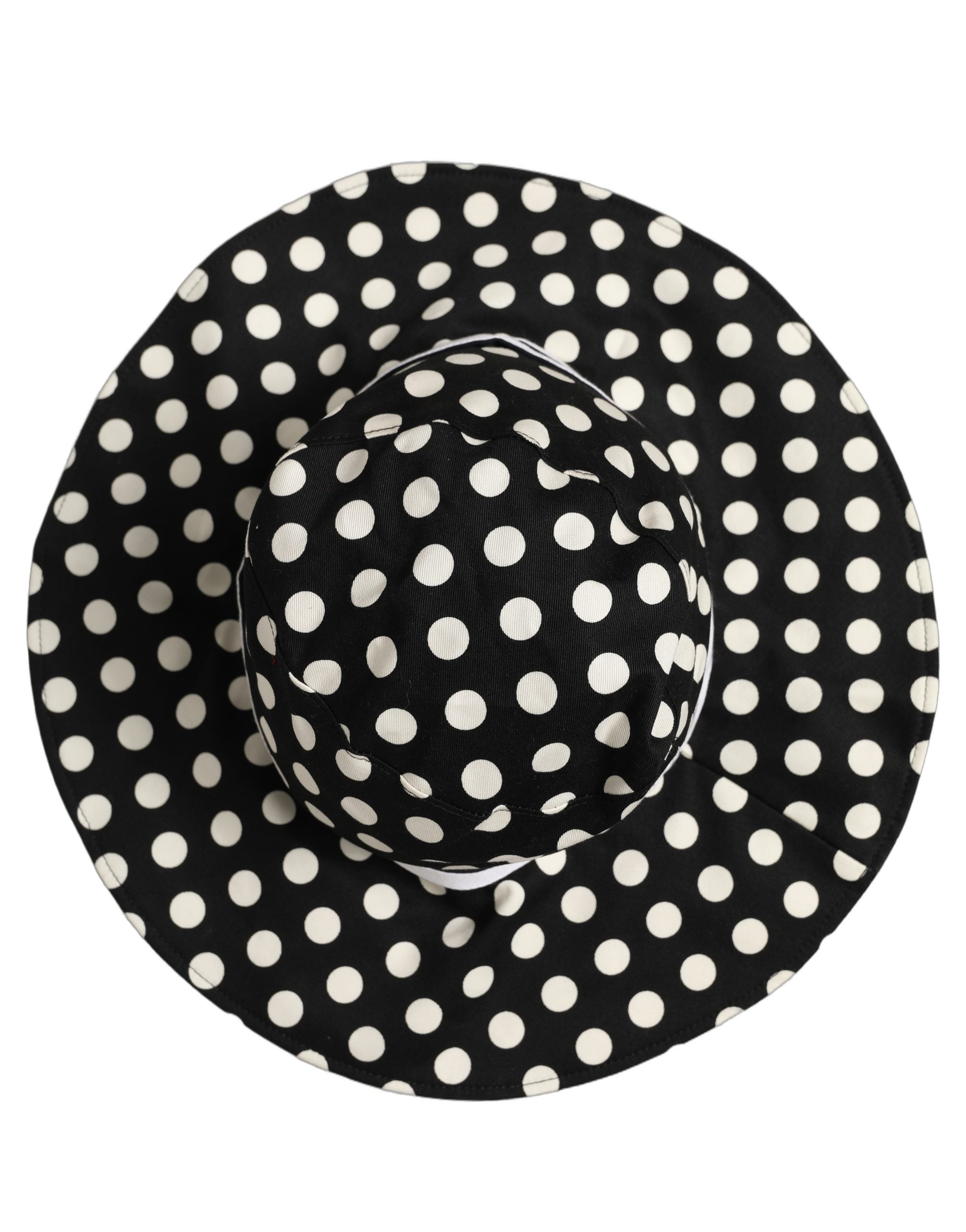 Black White Polka Dot Cotton Bucket Capello Hat