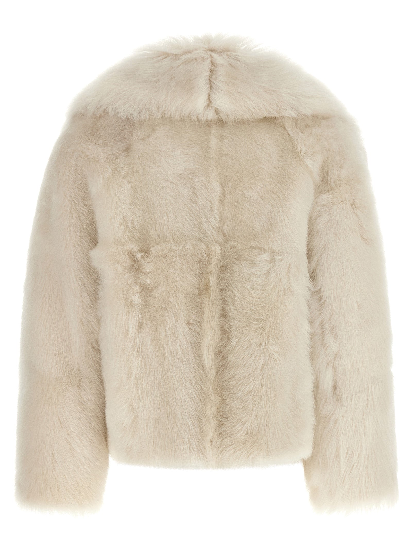 White Lamb Fur Full-Length Jacket