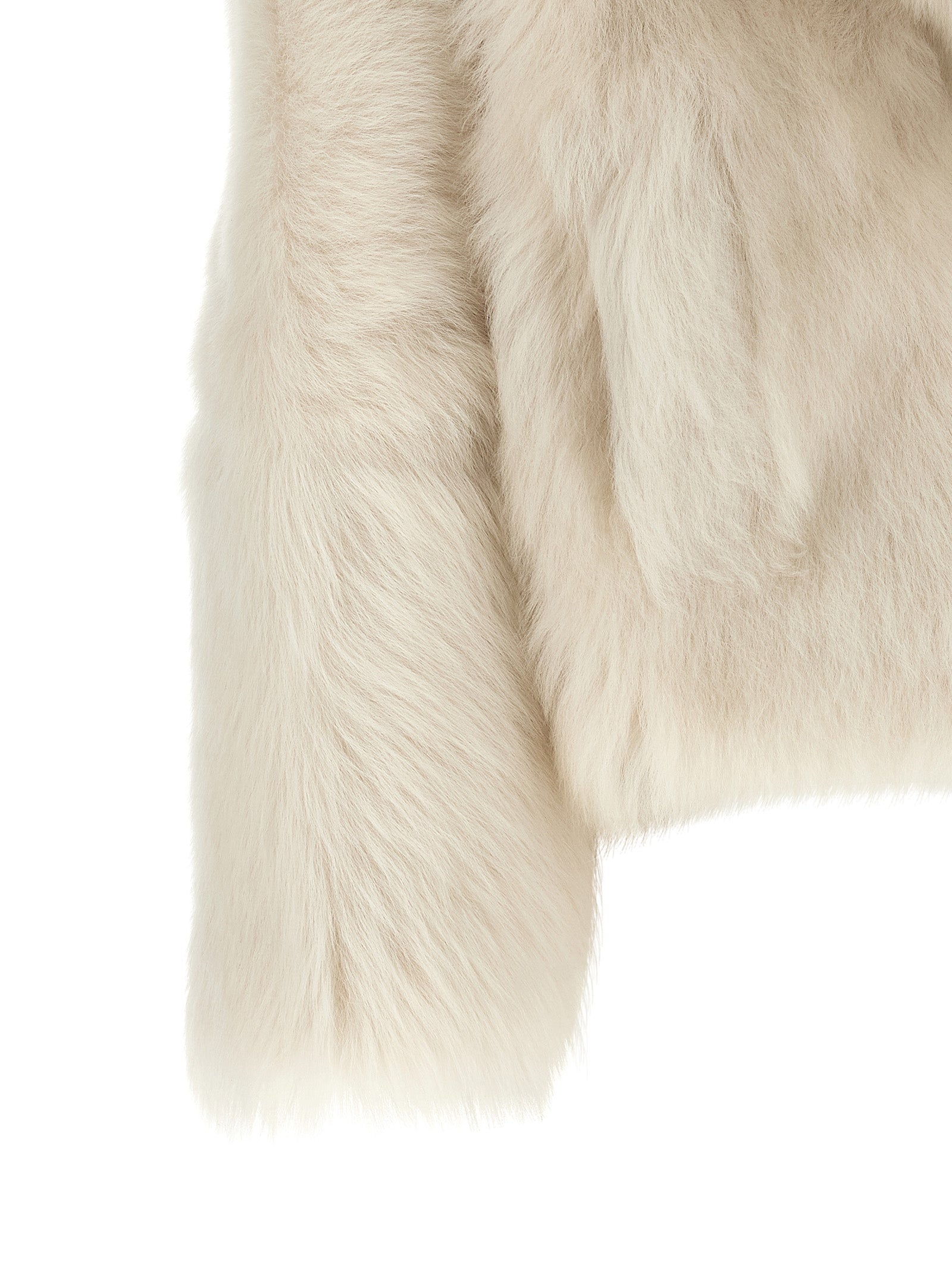 White Lamb Fur Full-Length Jacket